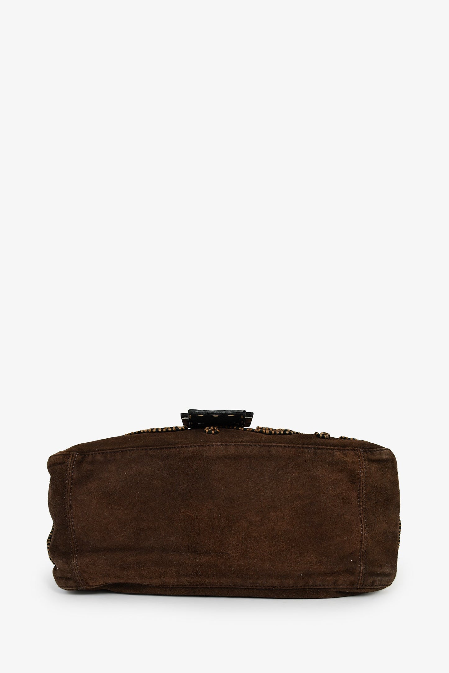 Fendi Brown Suede Selleria Mama Baguette Shoulder Bag