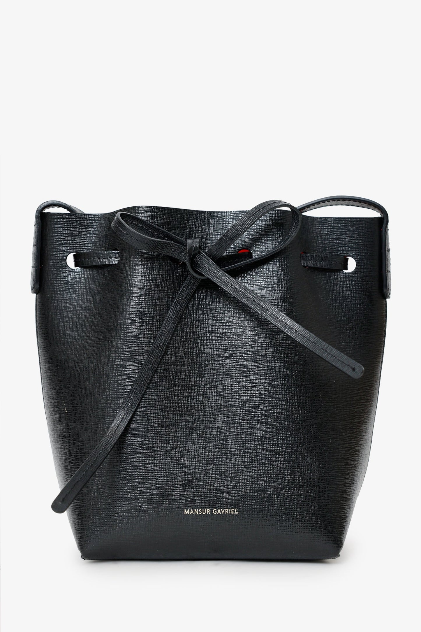 Mansur Gavriel Black Leather Mini Bucket Bag