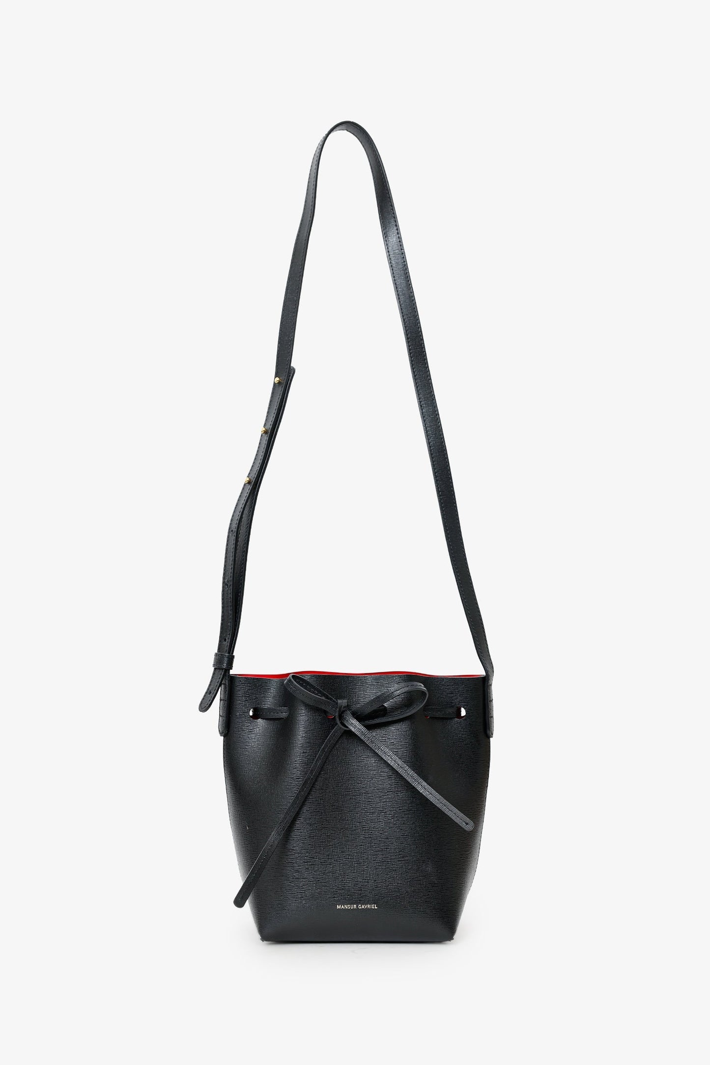 Mansur Gavriel Black Leather Mini Bucket Bag