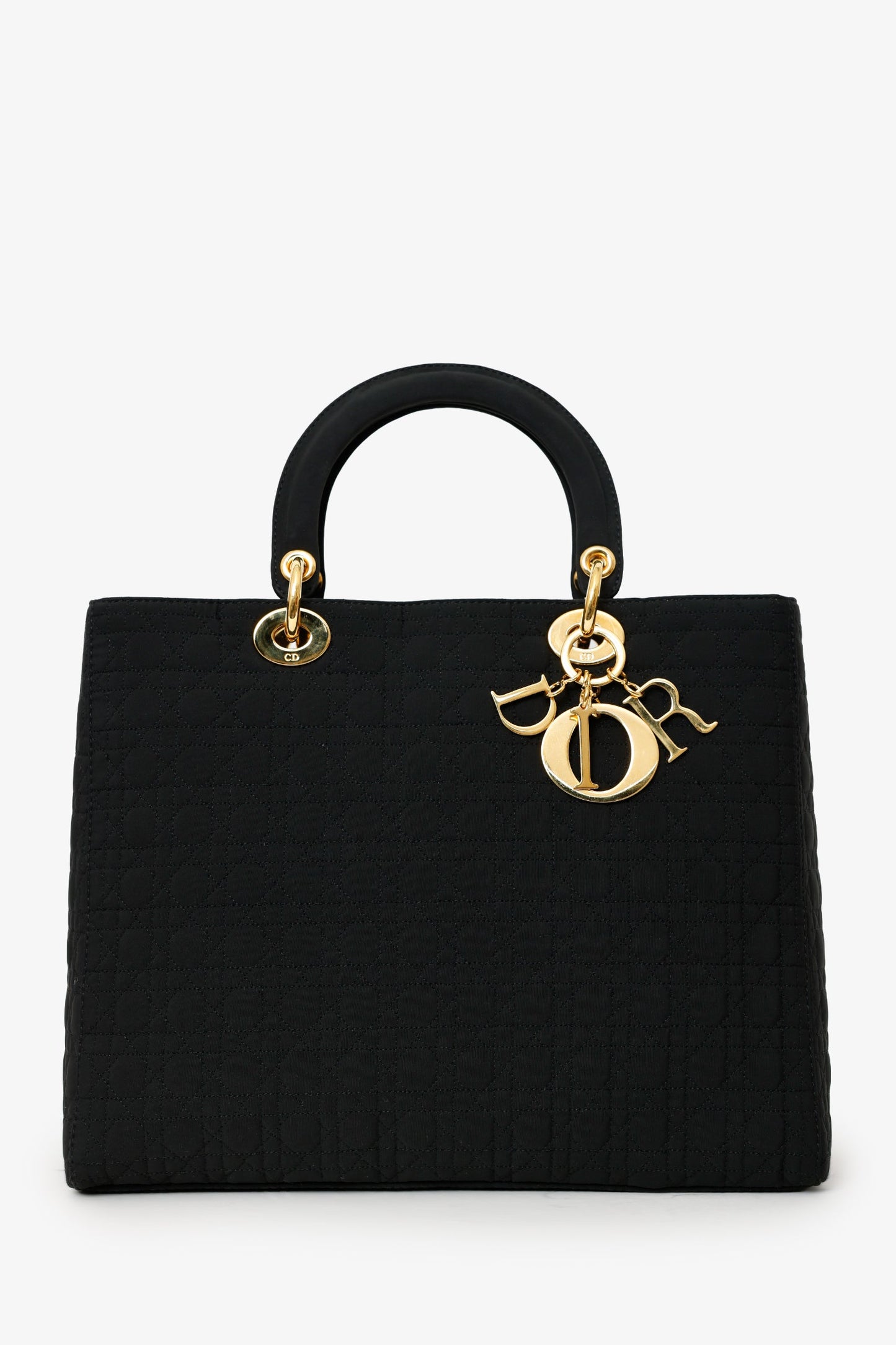 Christian Dior 1999 Nylon Cannage Large Lady Dior Bag