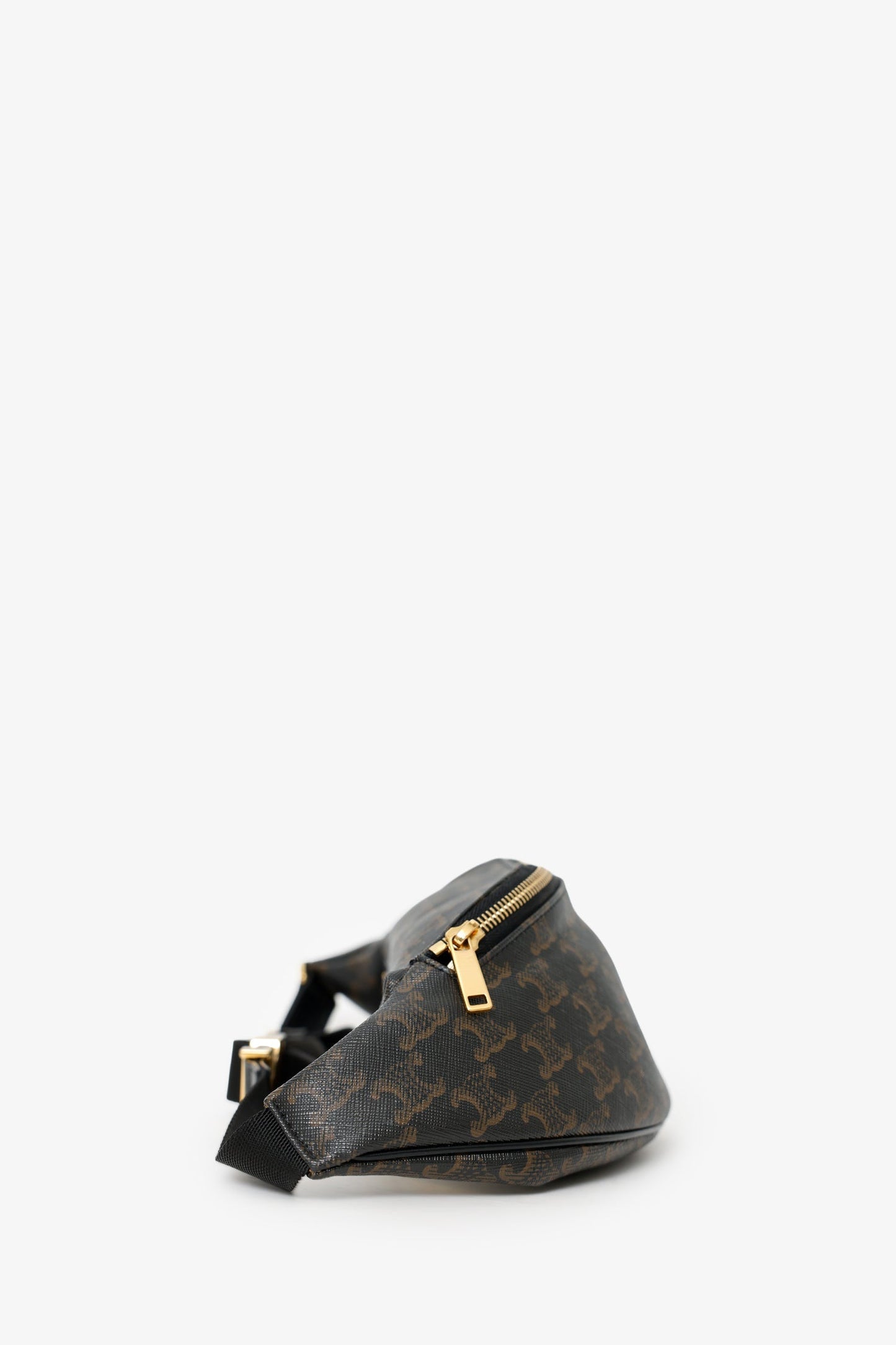 Celine Brown Triomphe Canvas Belt Bag