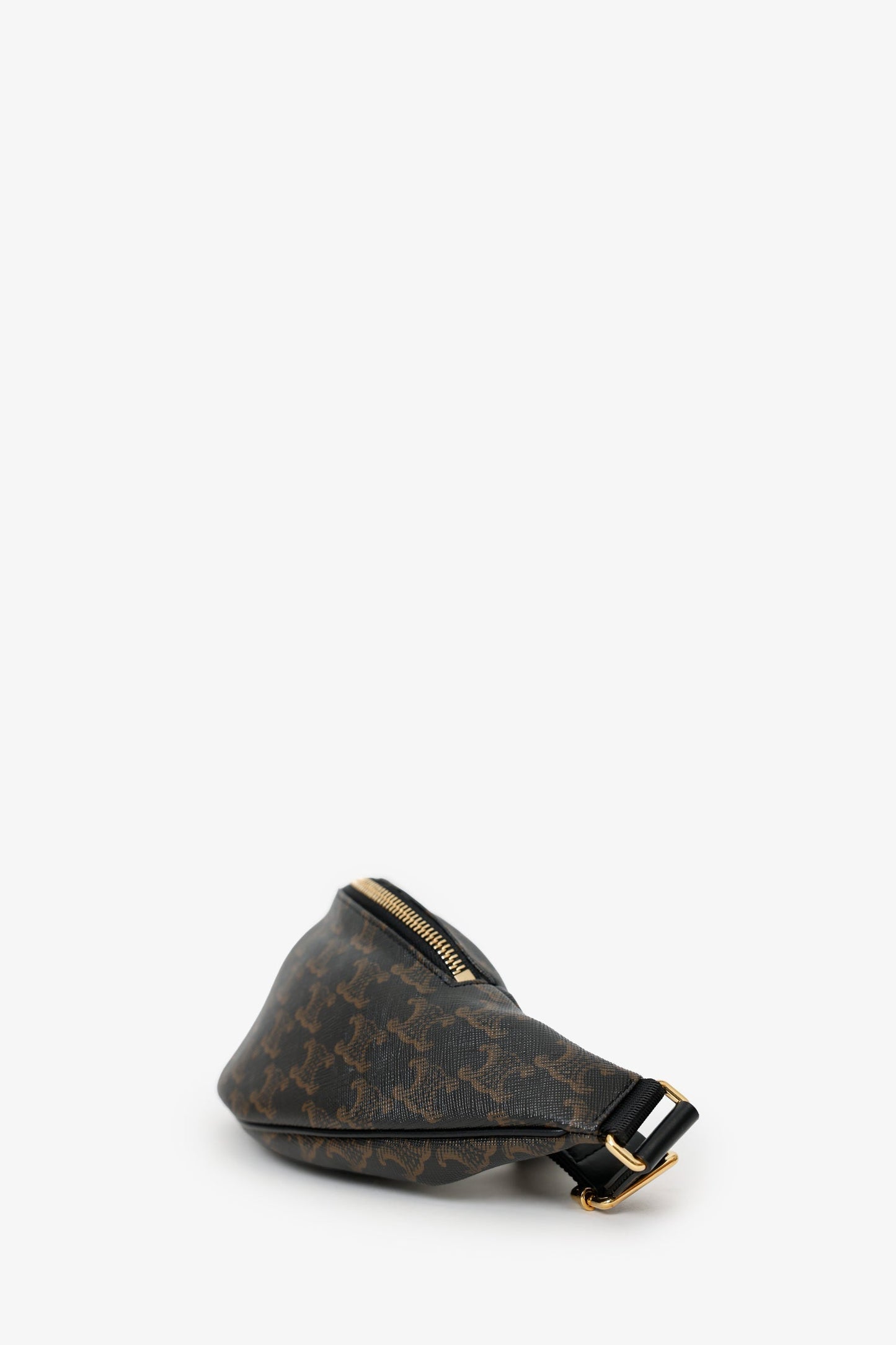 Celine Brown Triomphe Canvas Belt Bag