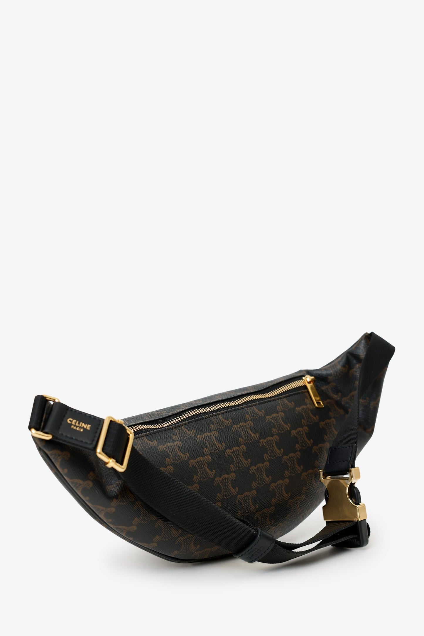 Celine Brown Triomphe Canvas Belt Bag