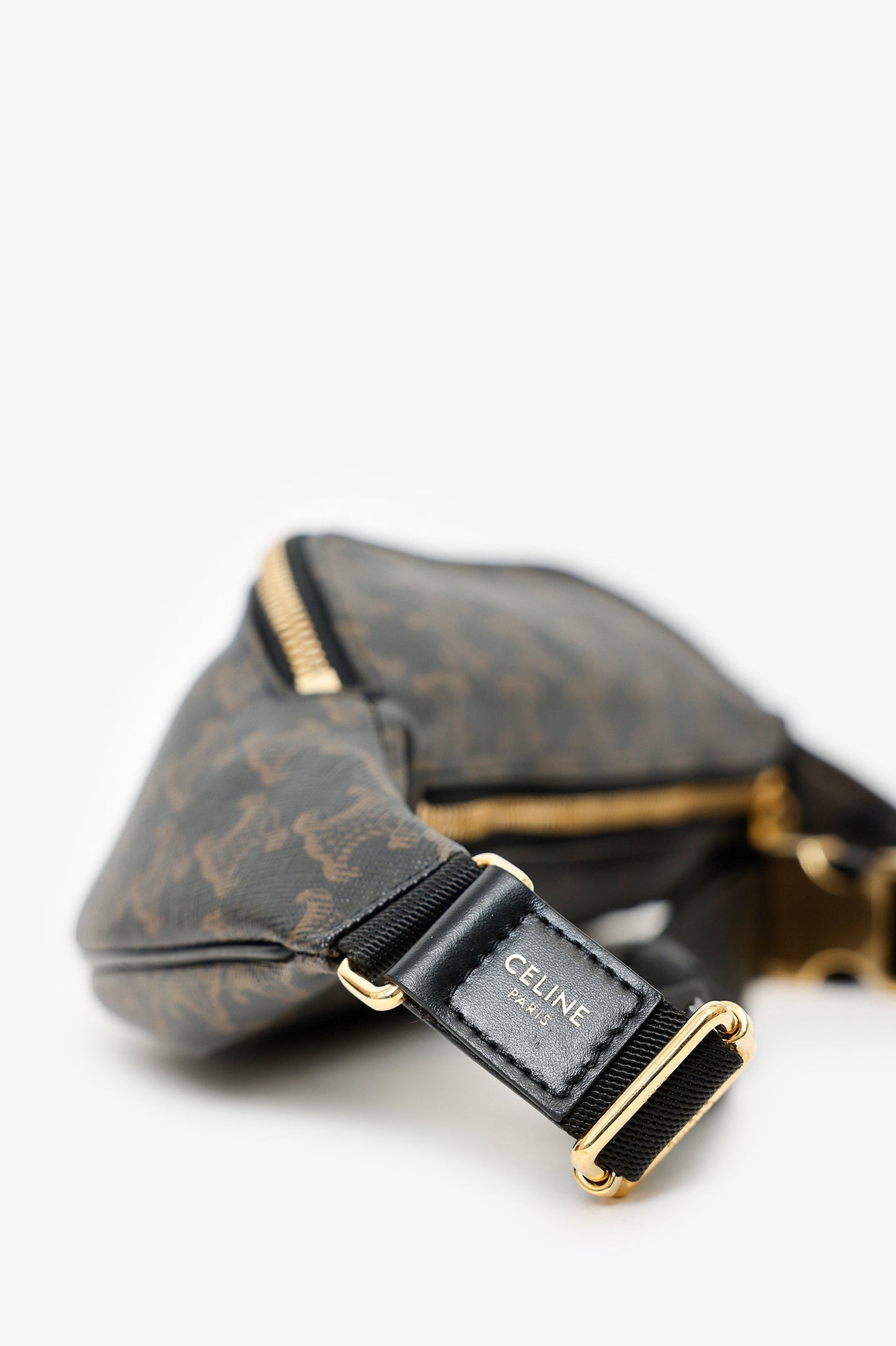 Celine Brown Triomphe Canvas Belt Bag