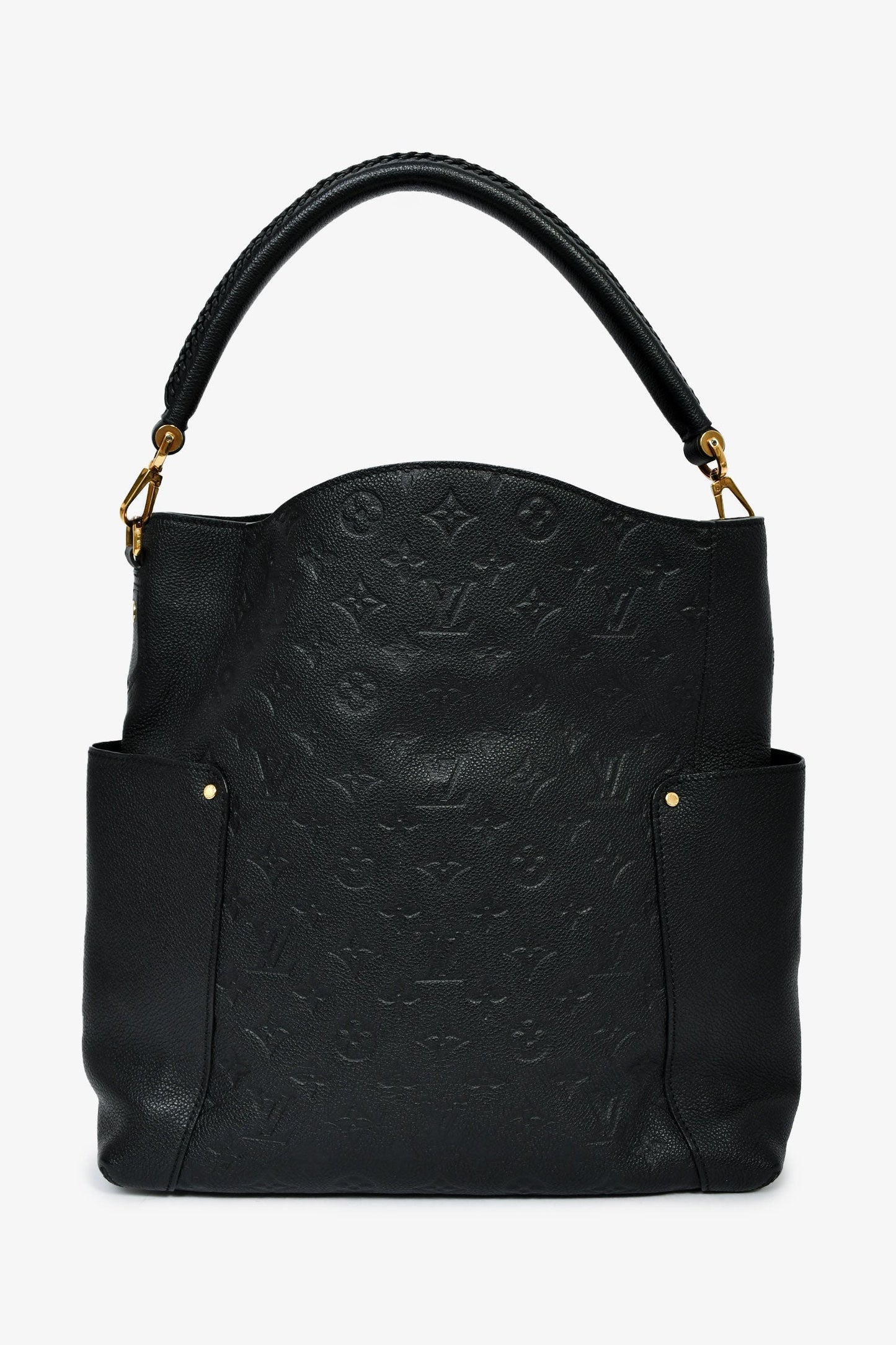 Louis Vuitton 2015 Black Monogram Empreinte Leather Bagatelle Shoulder Bag With Strap