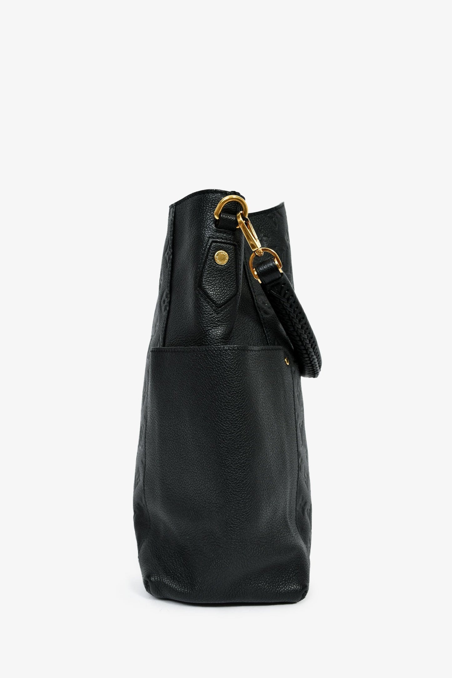 Louis Vuitton 2015 Black Monogram Empreinte Leather Bagatelle Shoulder Bag With Strap