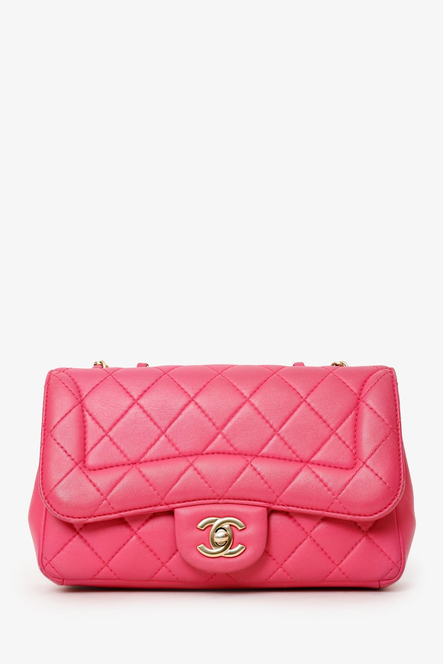 Chanel™ 2015-16 Pink Lambskin Quilted Mini Mademoiselle Chic Flap