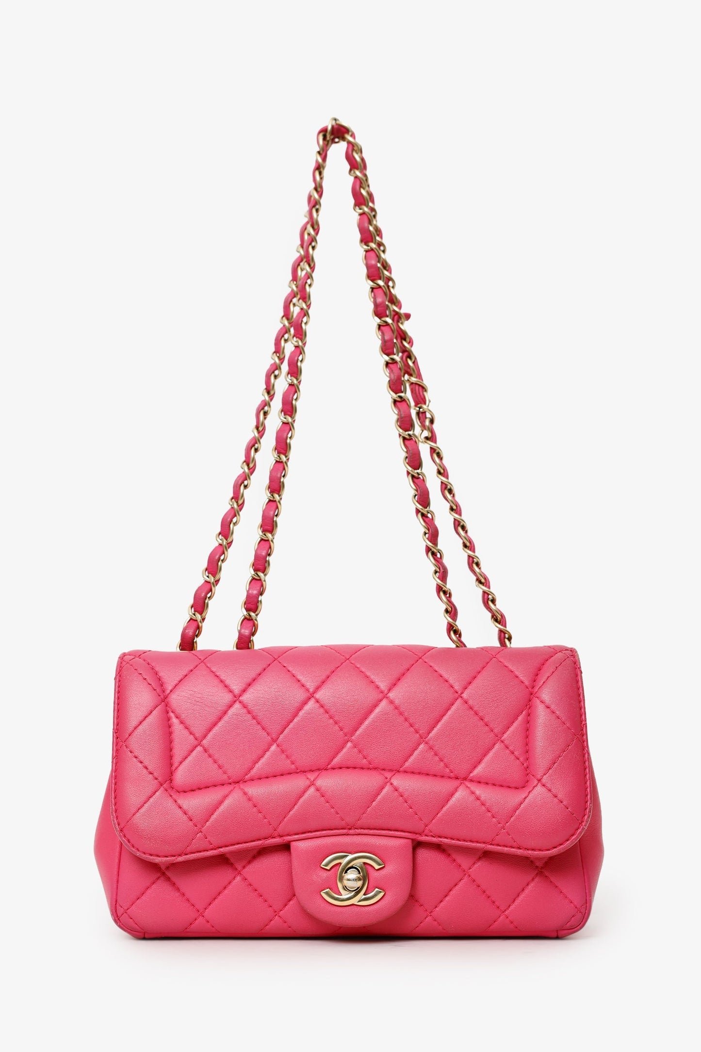 Chanel™ 2015-16 Pink Lambskin Quilted Mini Mademoiselle Chic Flap