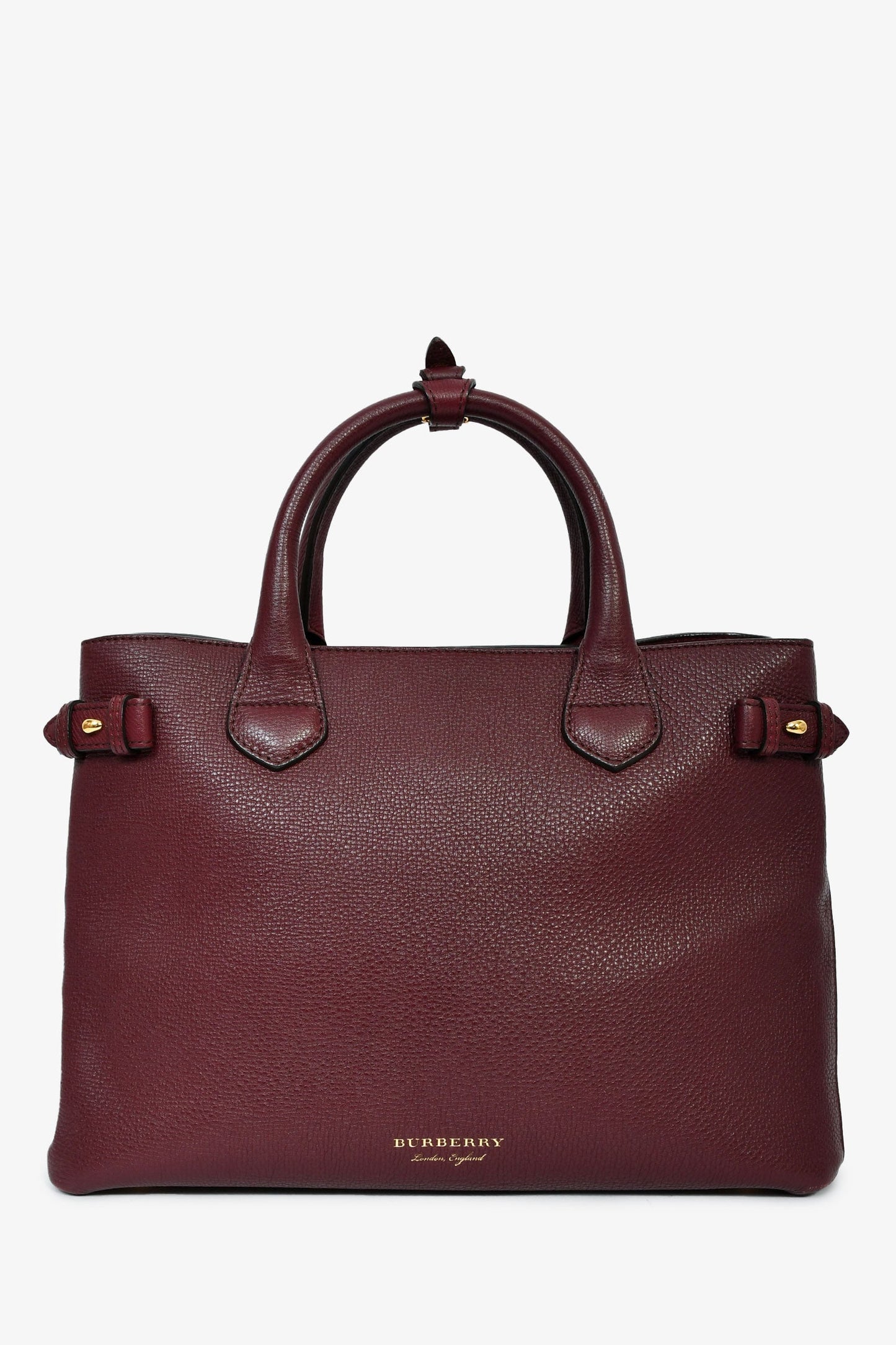 Burberry Burgundy Leather Banner Shoulder Bag
