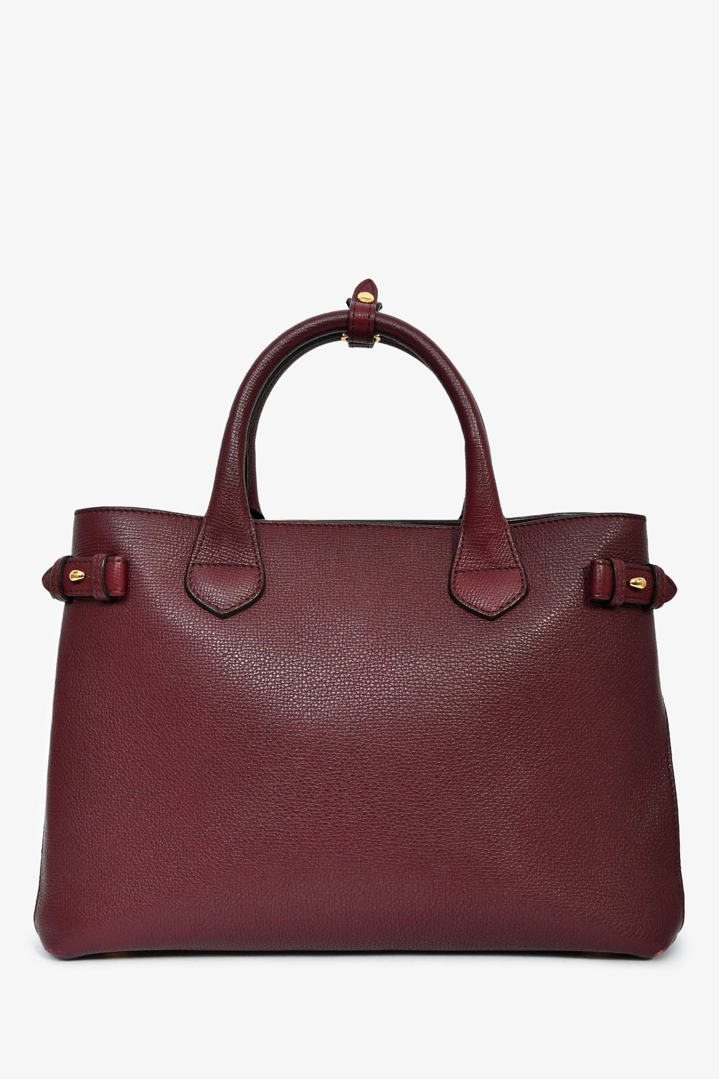 Burberry Burgundy Leather Banner Shoulder Bag