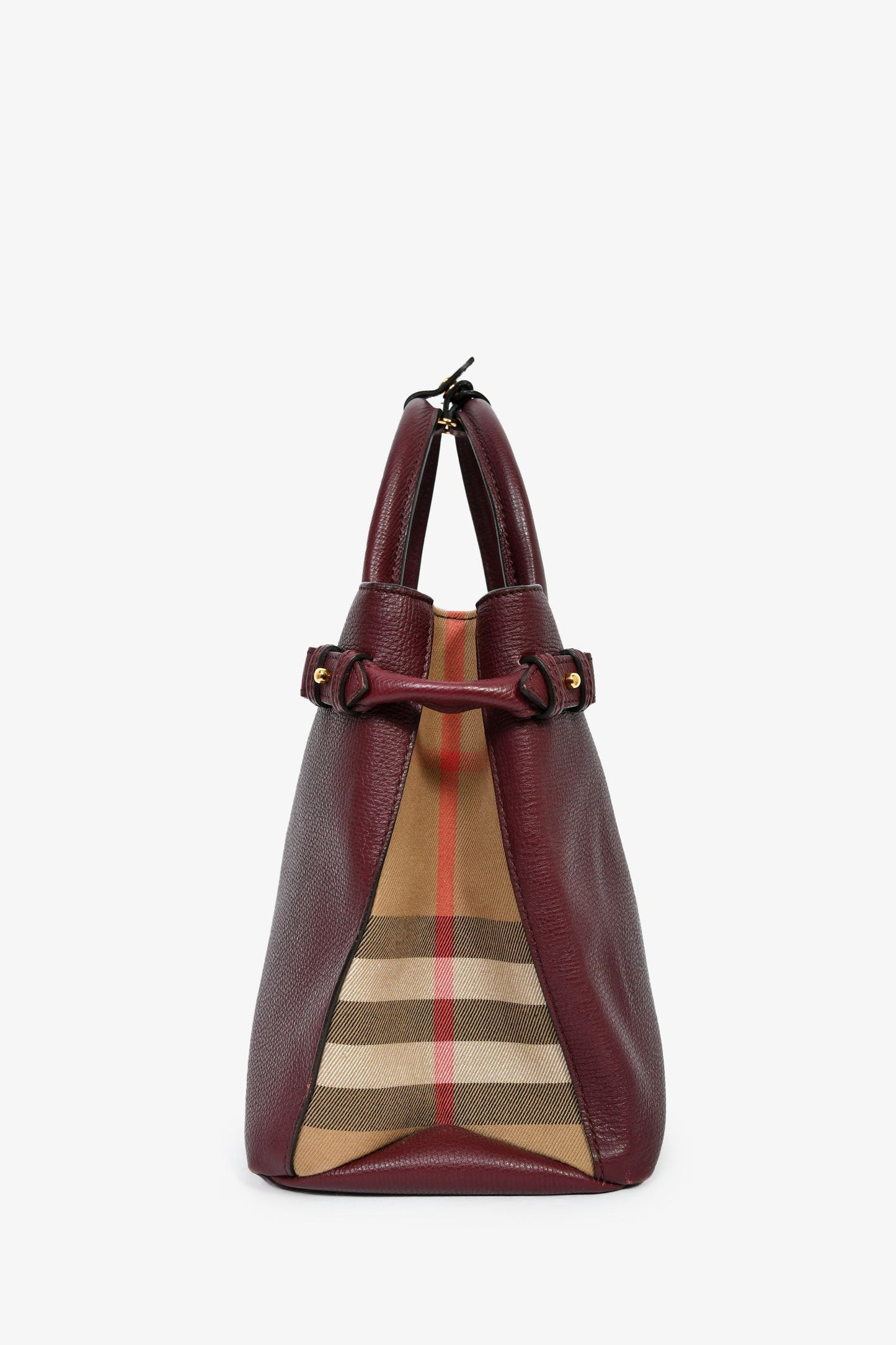 Burberry Burgundy Leather Banner Shoulder Bag