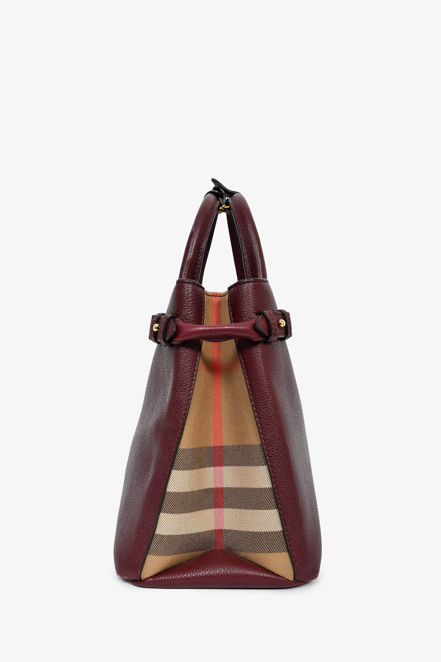 Burberry Burgundy Leather Banner Shoulder Bag