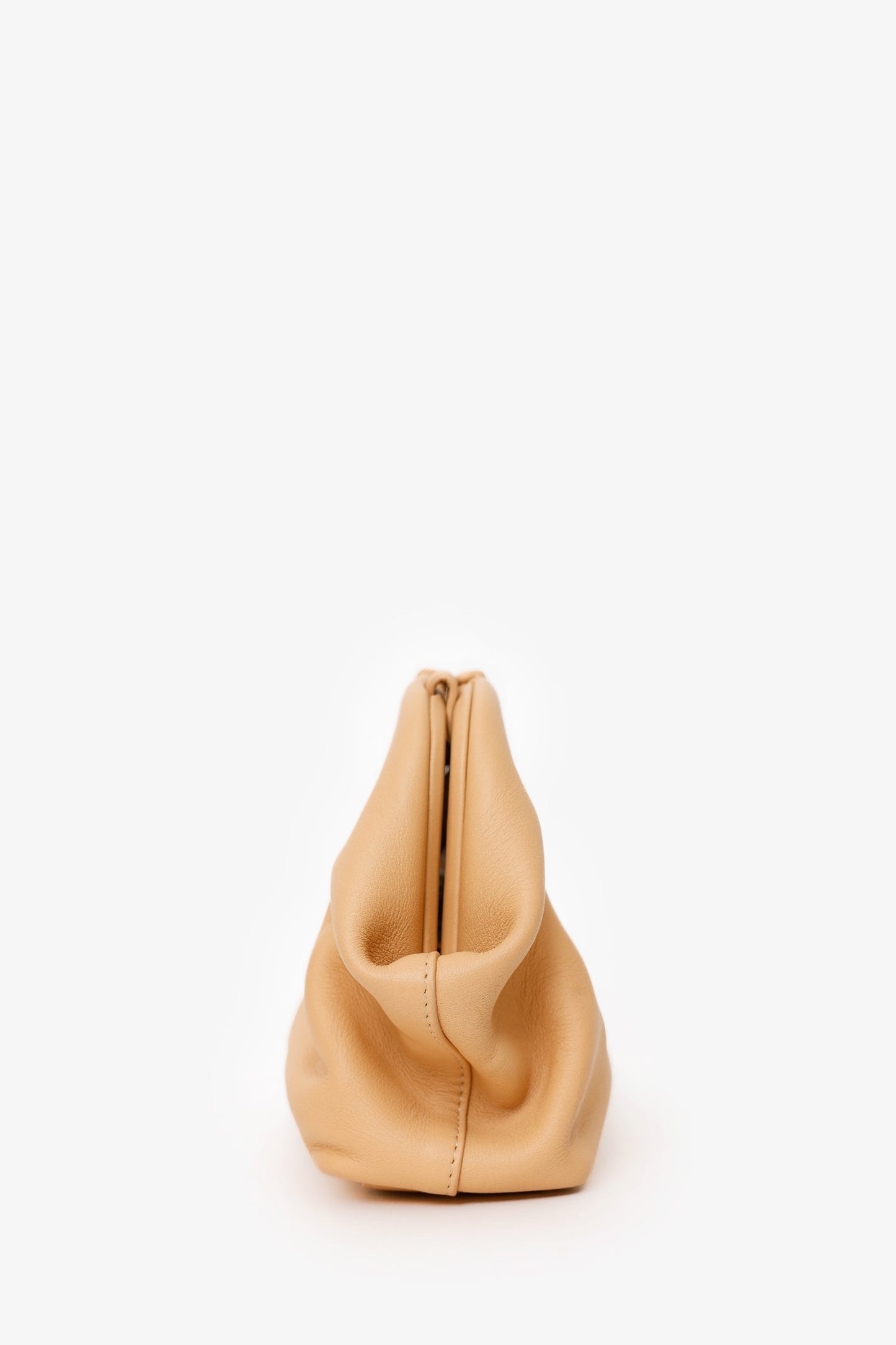 Bottega Veneta Beige Leather Small Point Clutch With Strap