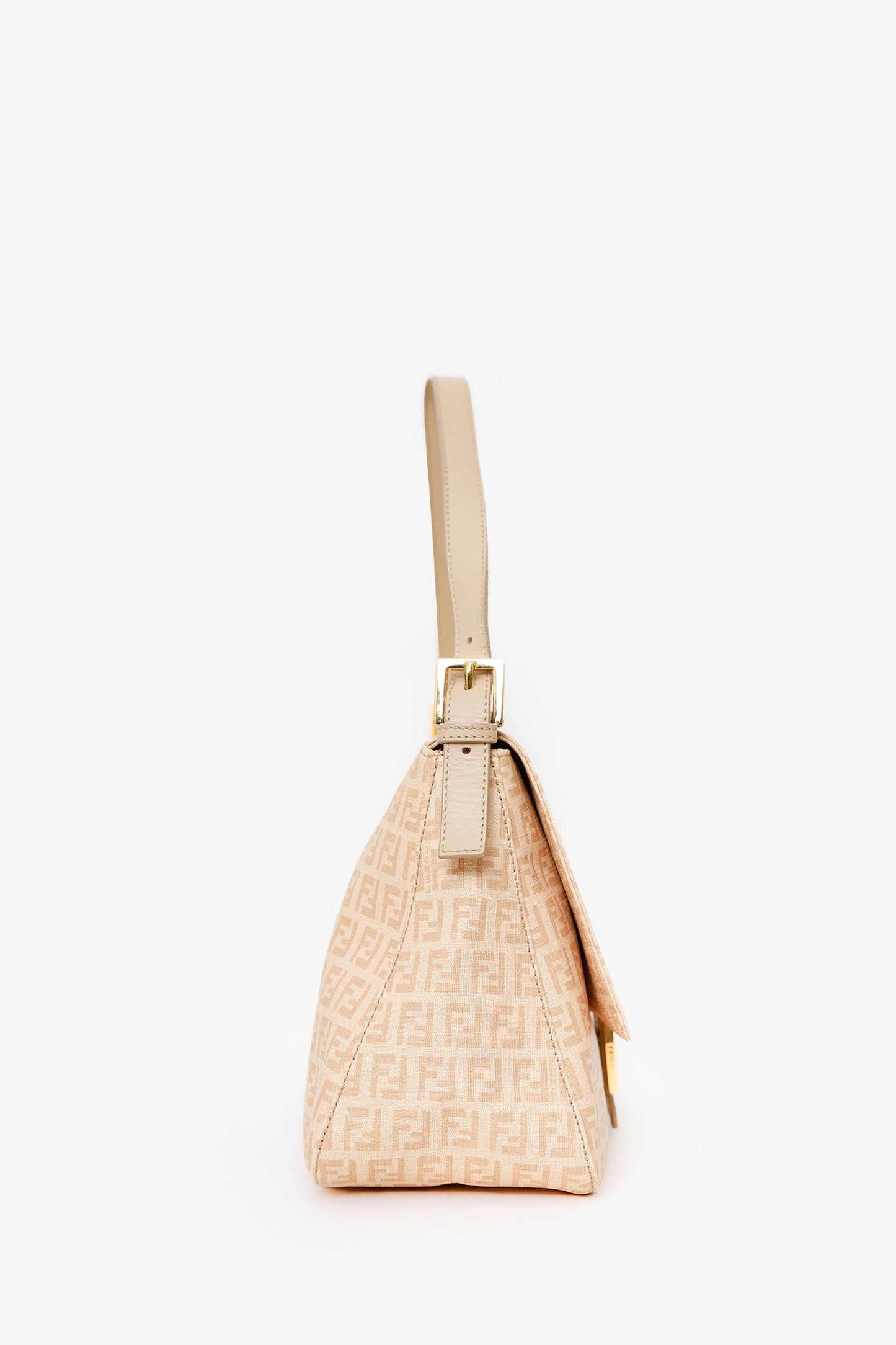 Fendi Beige FF Zucca Mama Forever Baguette