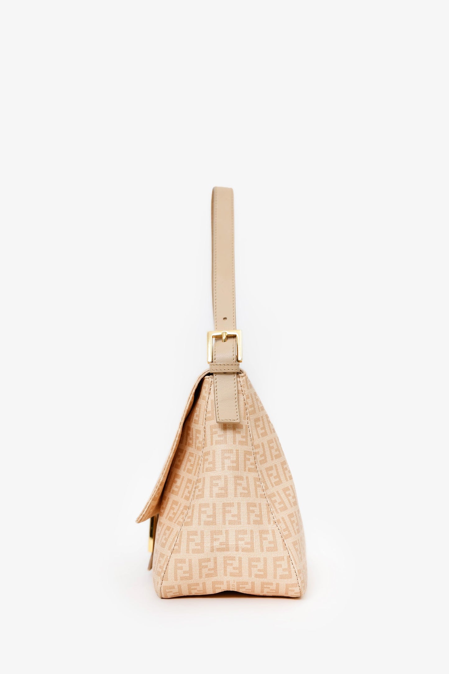 Fendi Beige FF Zucca Mama Forever Baguette