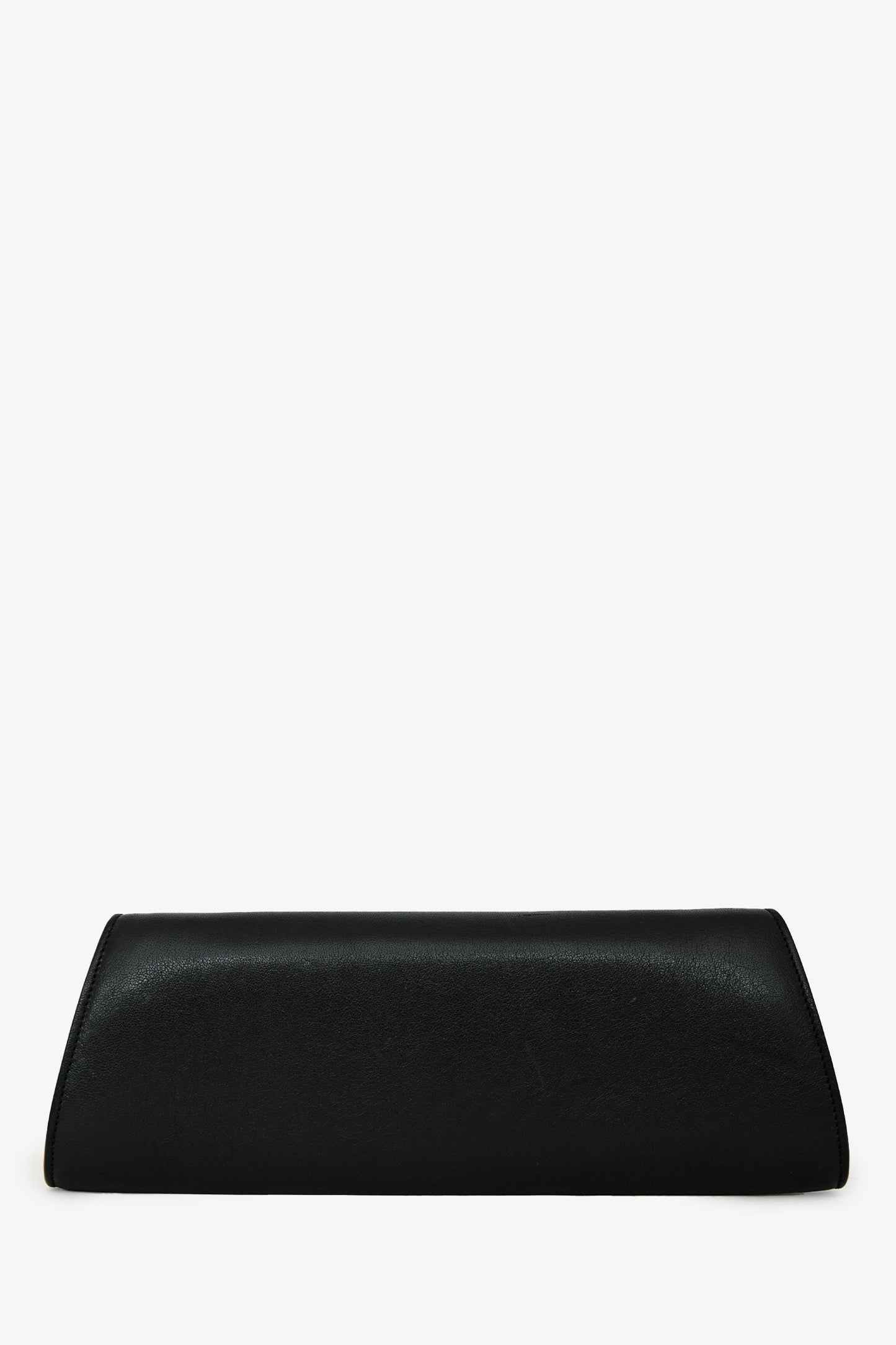 Saint Laurent Black Leather Silver Tone Safety Pin Clutch