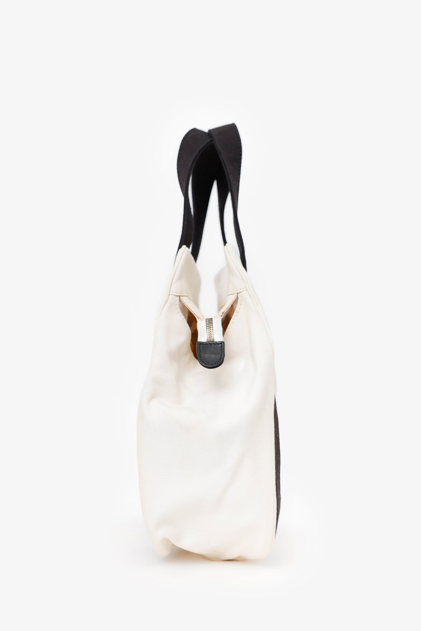 Chanel™ 2003-04 Black/White Canvas Marshmallow CC Handle Bag