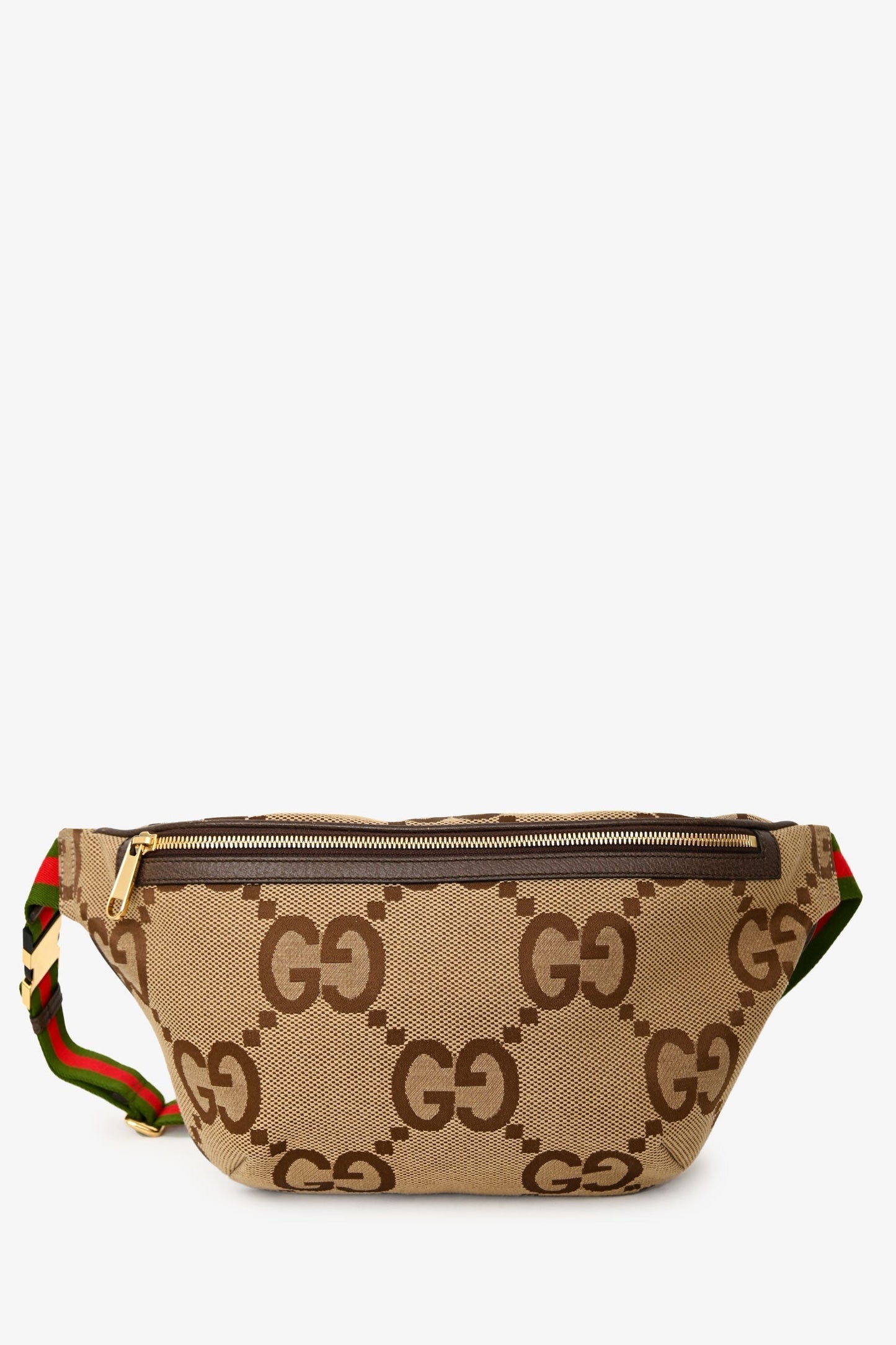 Gucci Beige Canvas Giant GG Web Belt Bag