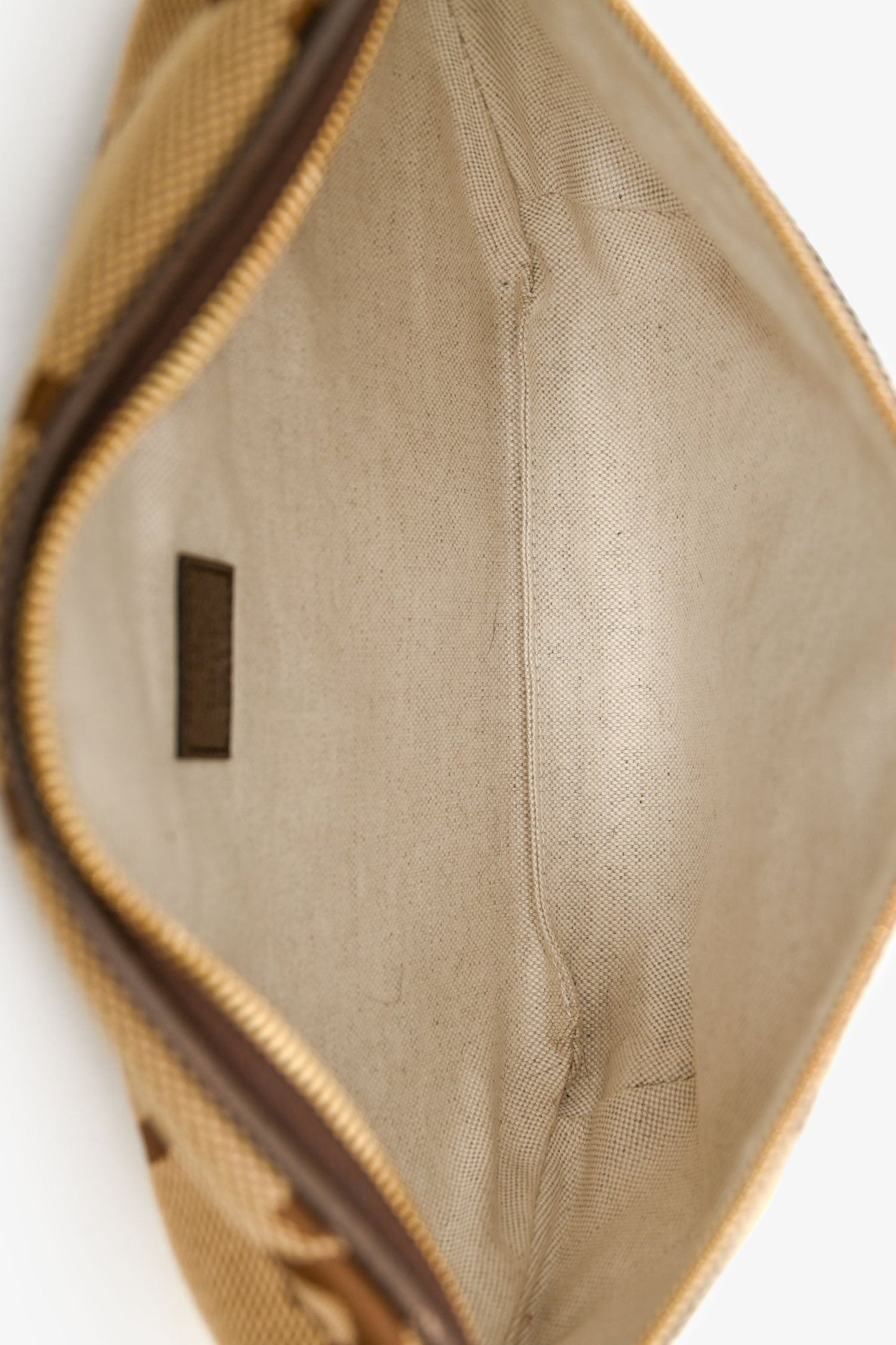 Gucci Beige Canvas Giant GG Web Belt Bag