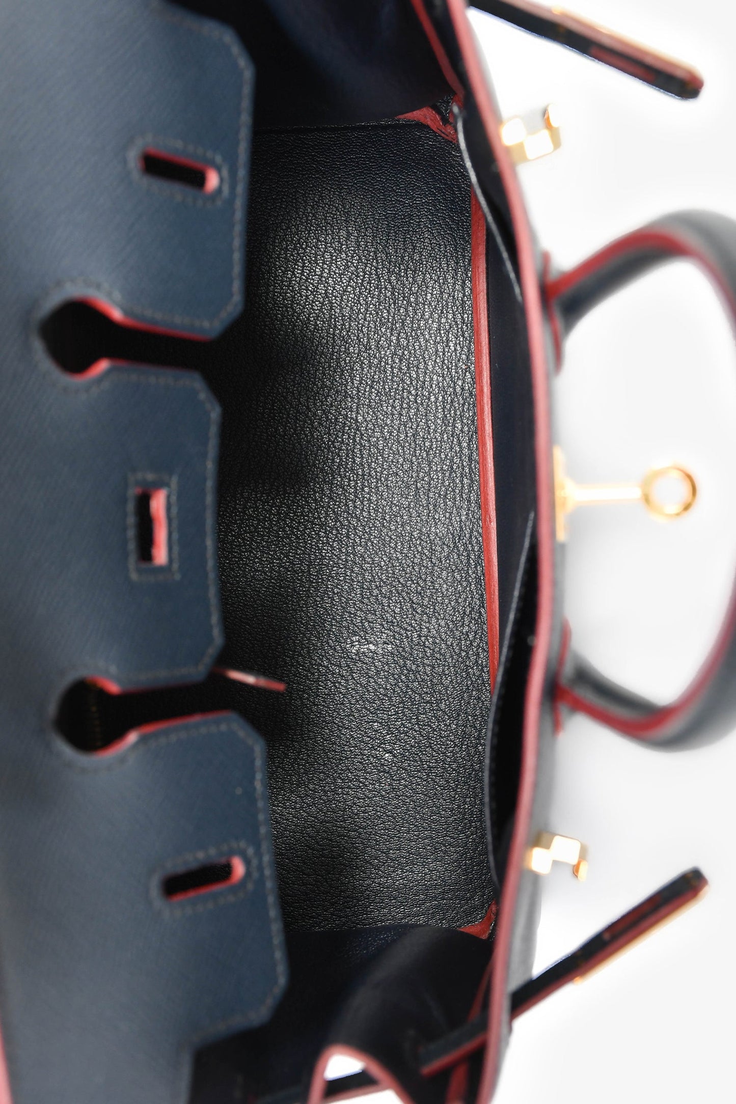 Hermès 2016 Special Order Blue/Red Epsom Leather Birkin 25