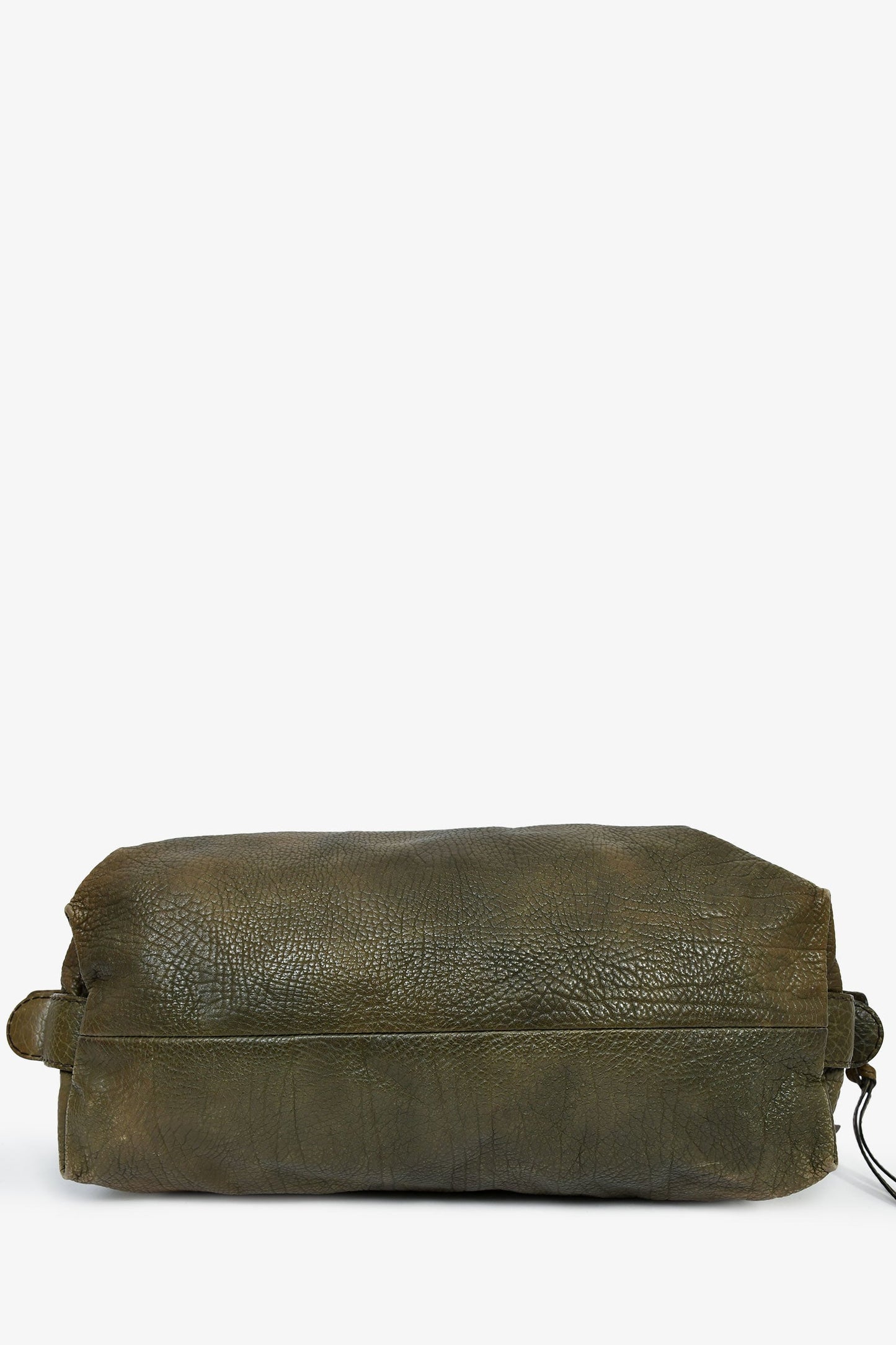 Gucci Green Leather Bamboo Bar Tote Bag