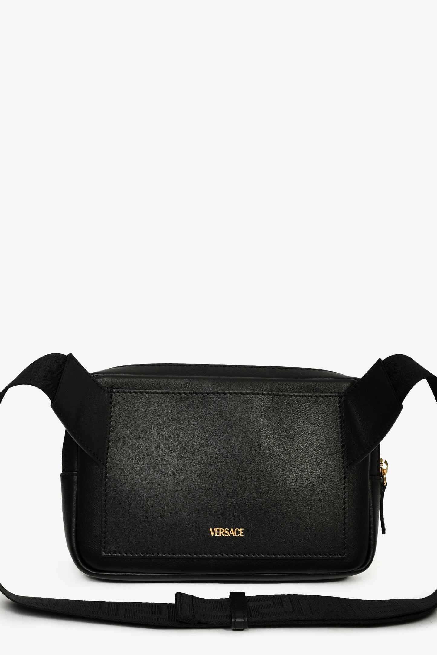 Versace Black/Yellow Leather Belt Bag