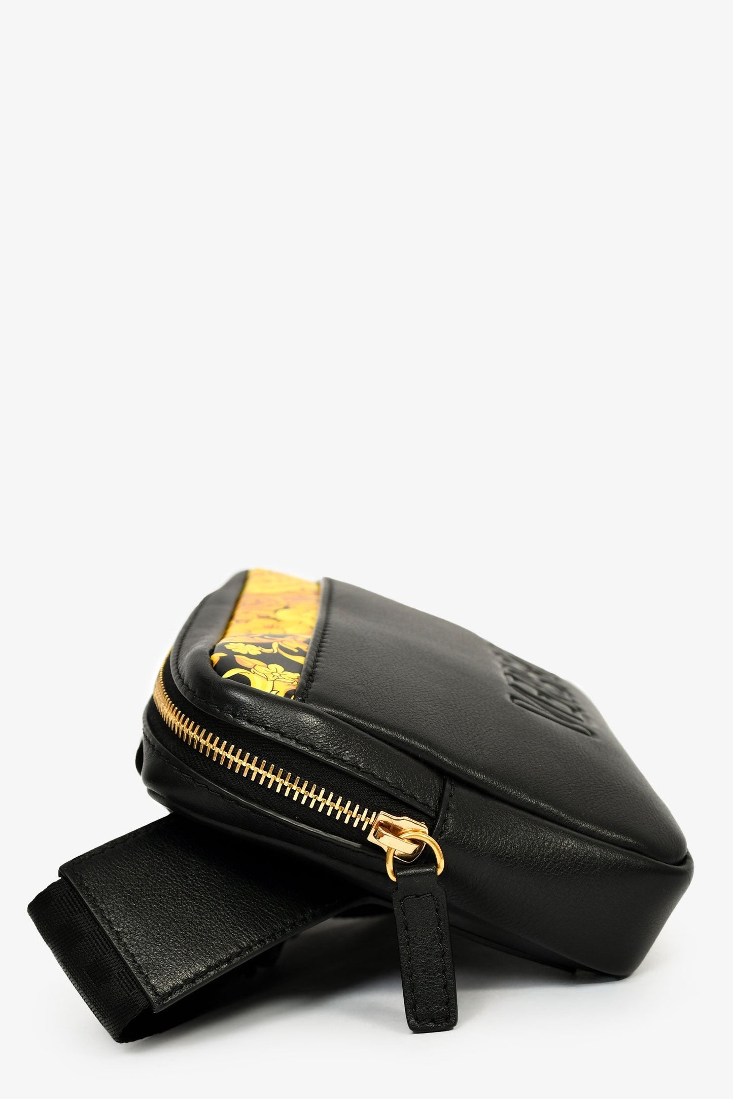 Versace Black/Yellow Leather Belt Bag
