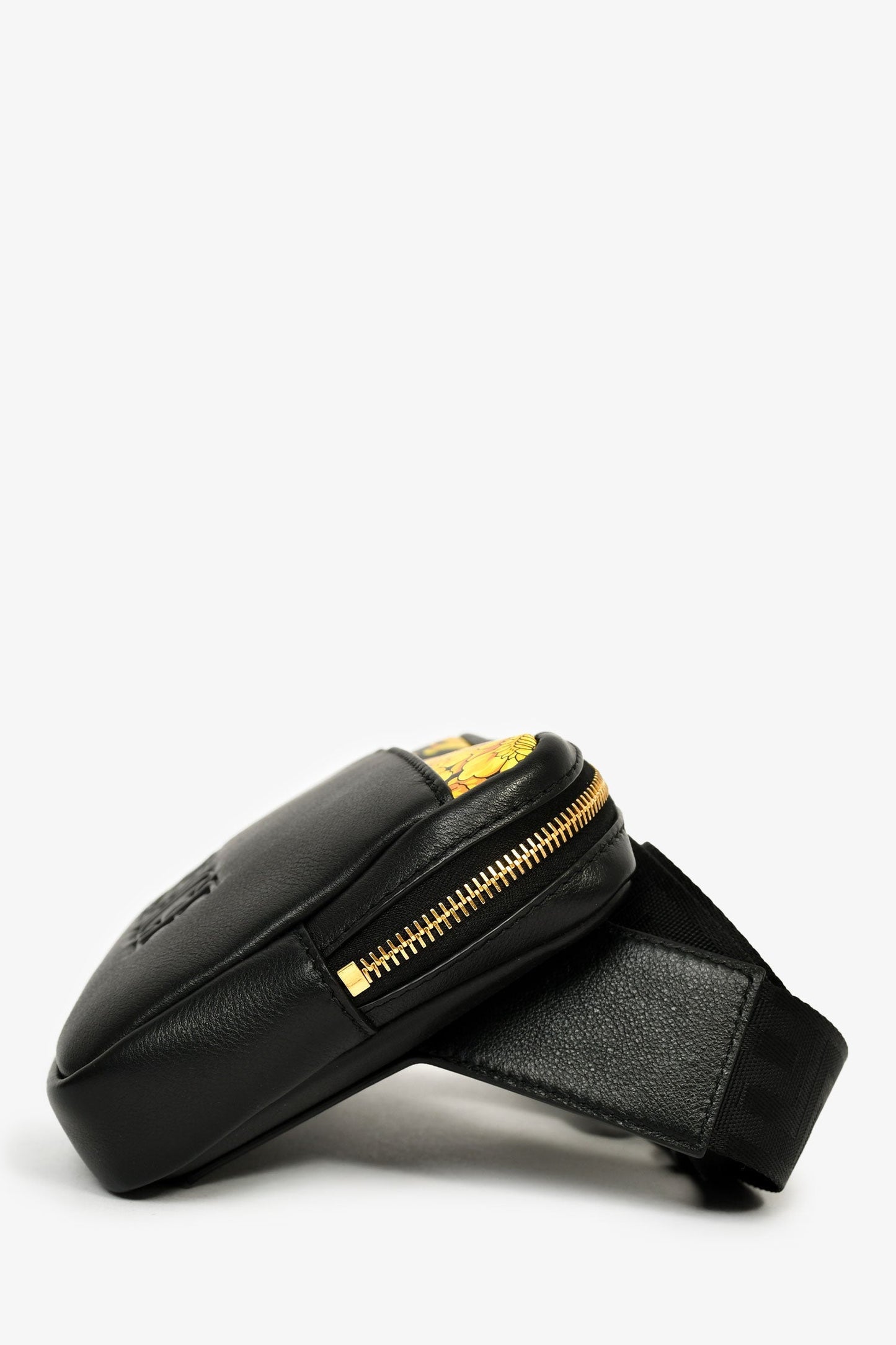 Versace Black/Yellow Leather Belt Bag