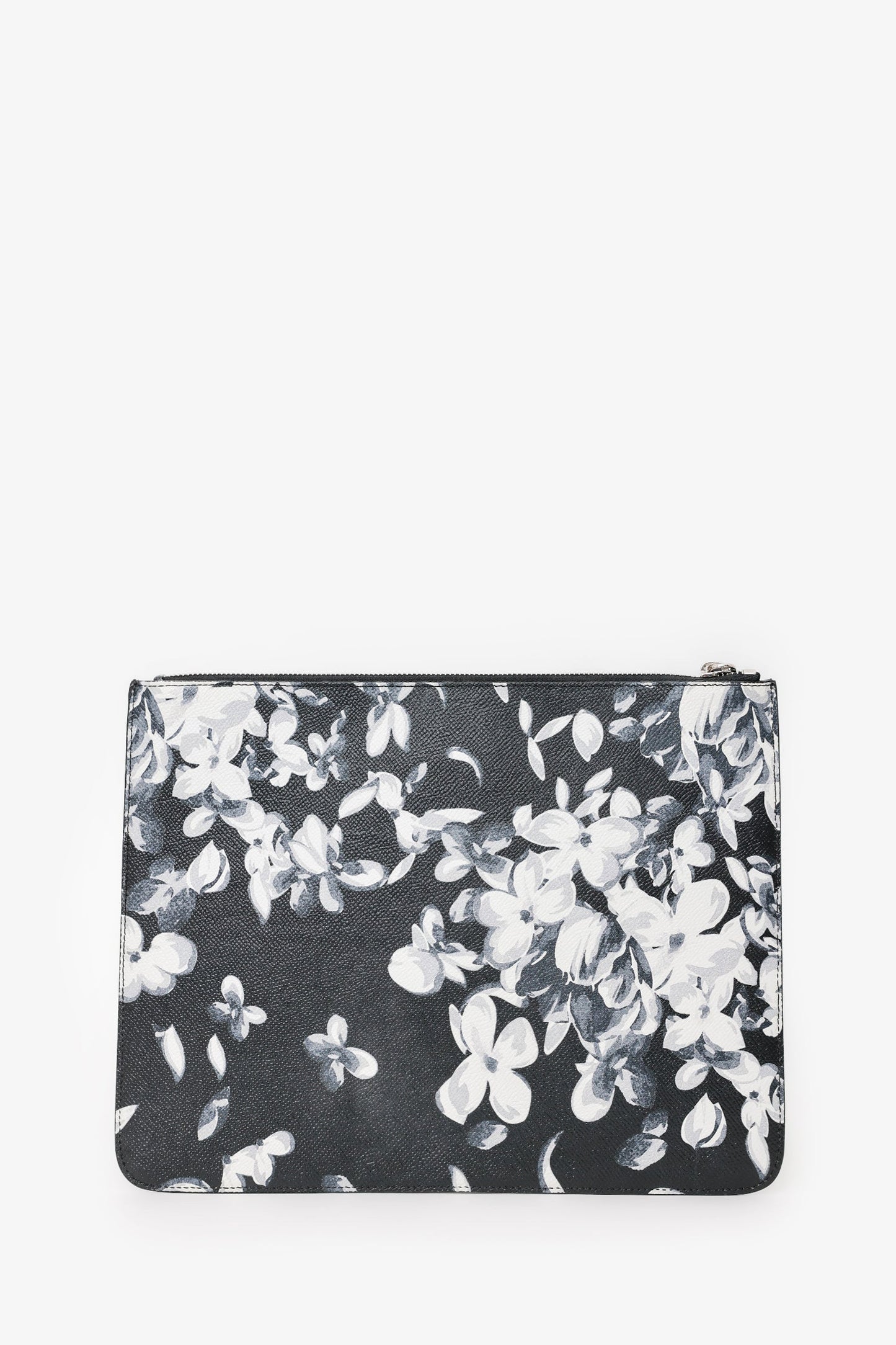 Givenchy Black/White Coated Canvas Floral Pouch