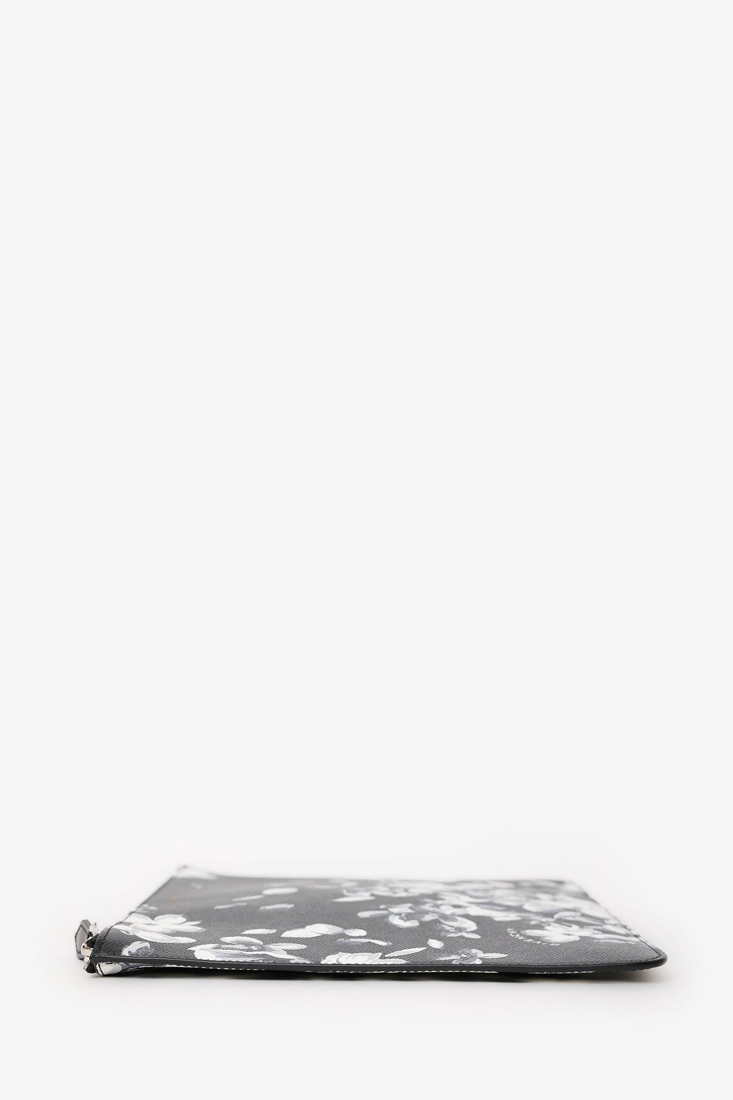 Givenchy Black/White Coated Canvas Floral Pouch