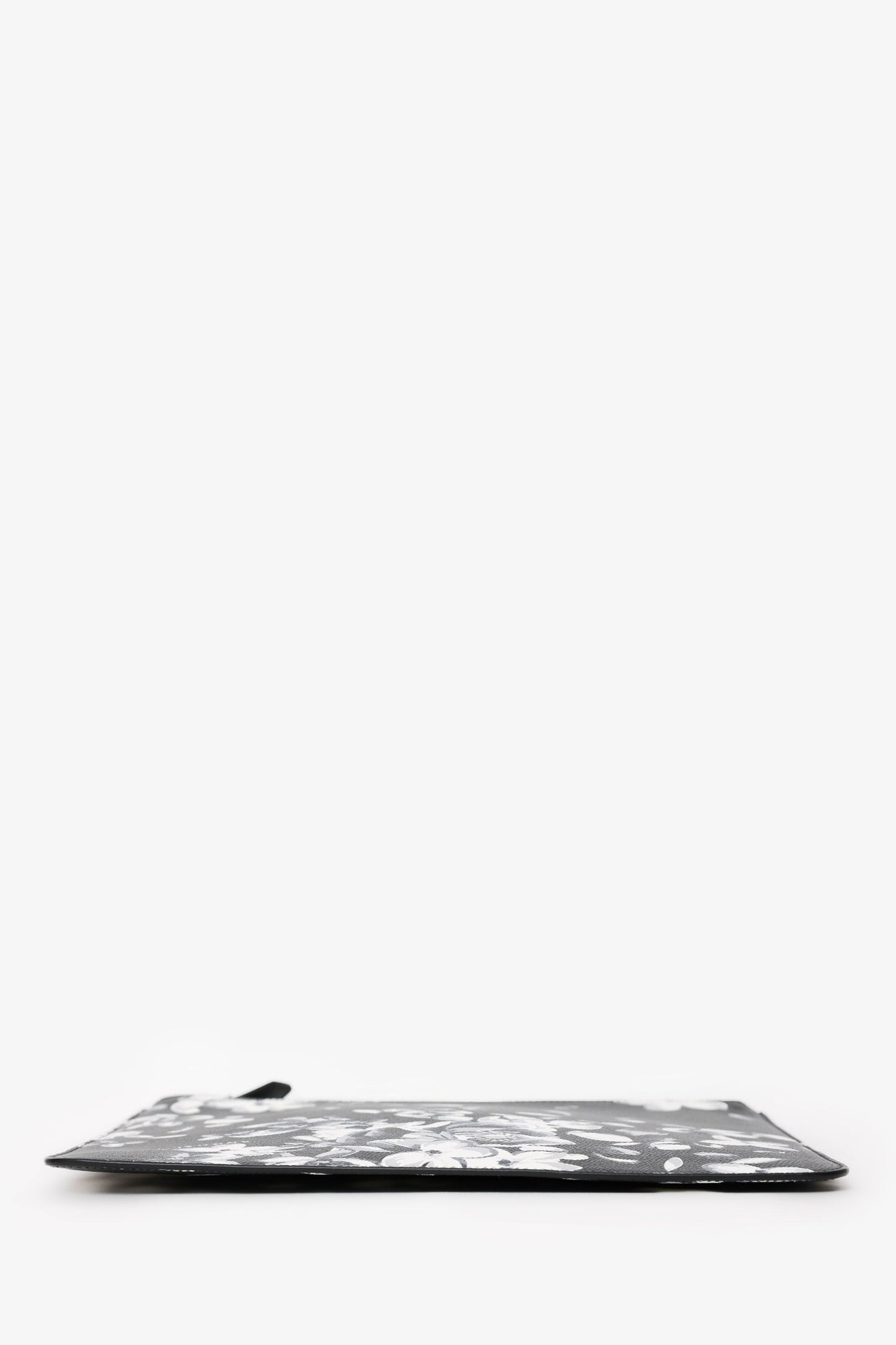 Givenchy Black/White Coated Canvas Floral Pouch