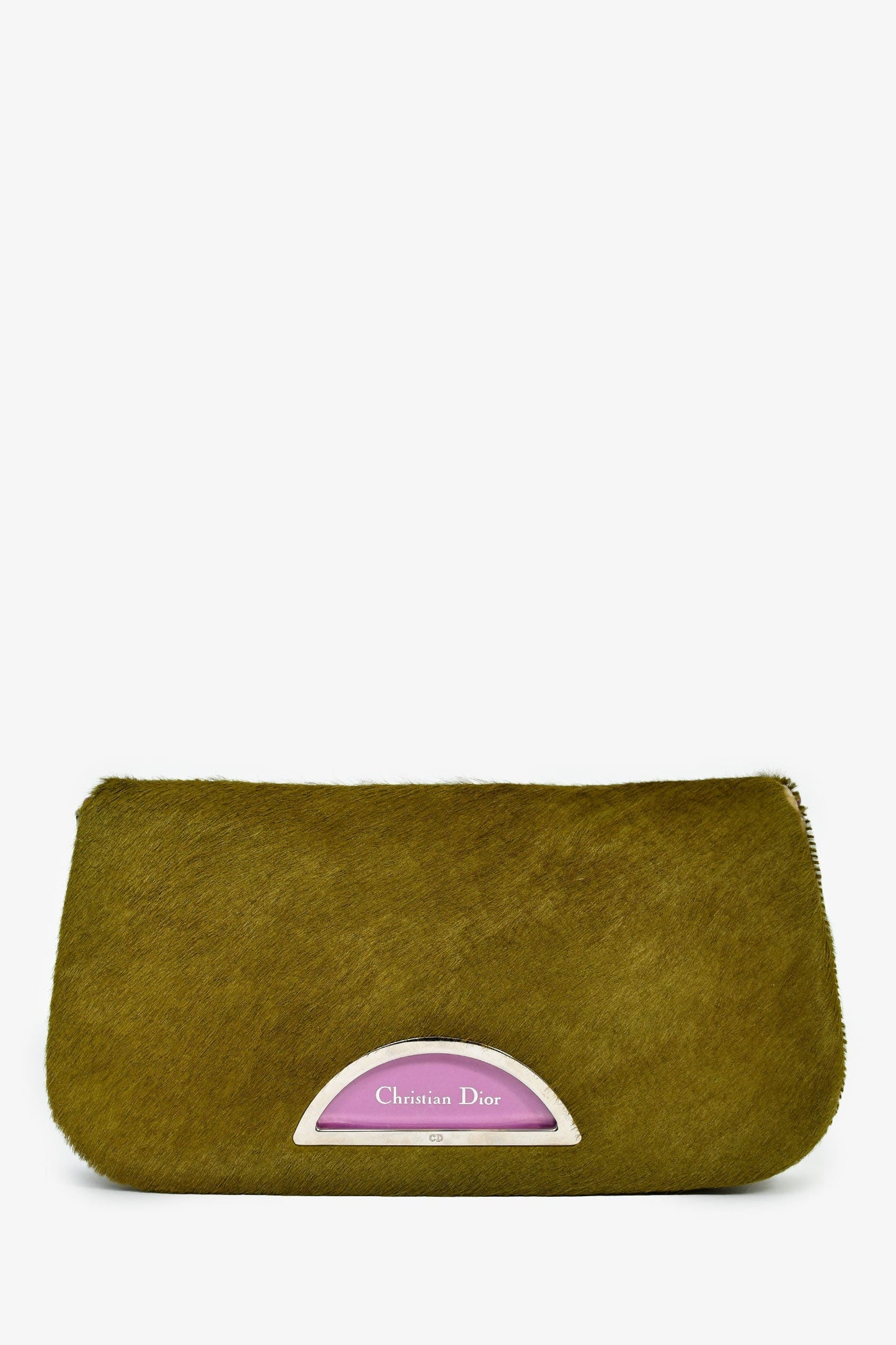 Christian Dior 2000 Green/Purple Ponyhair Snake Embossed Malice Shoulder Bag