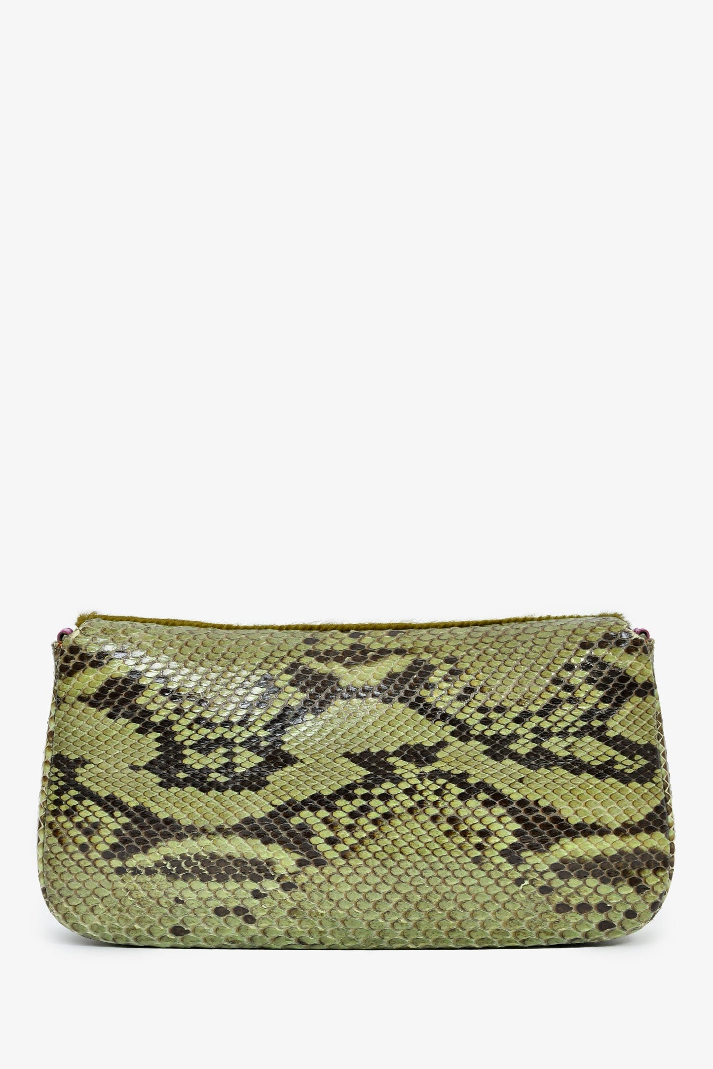 Christian Dior 2000 Green/Purple Ponyhair Snake Embossed Malice Shoulder Bag
