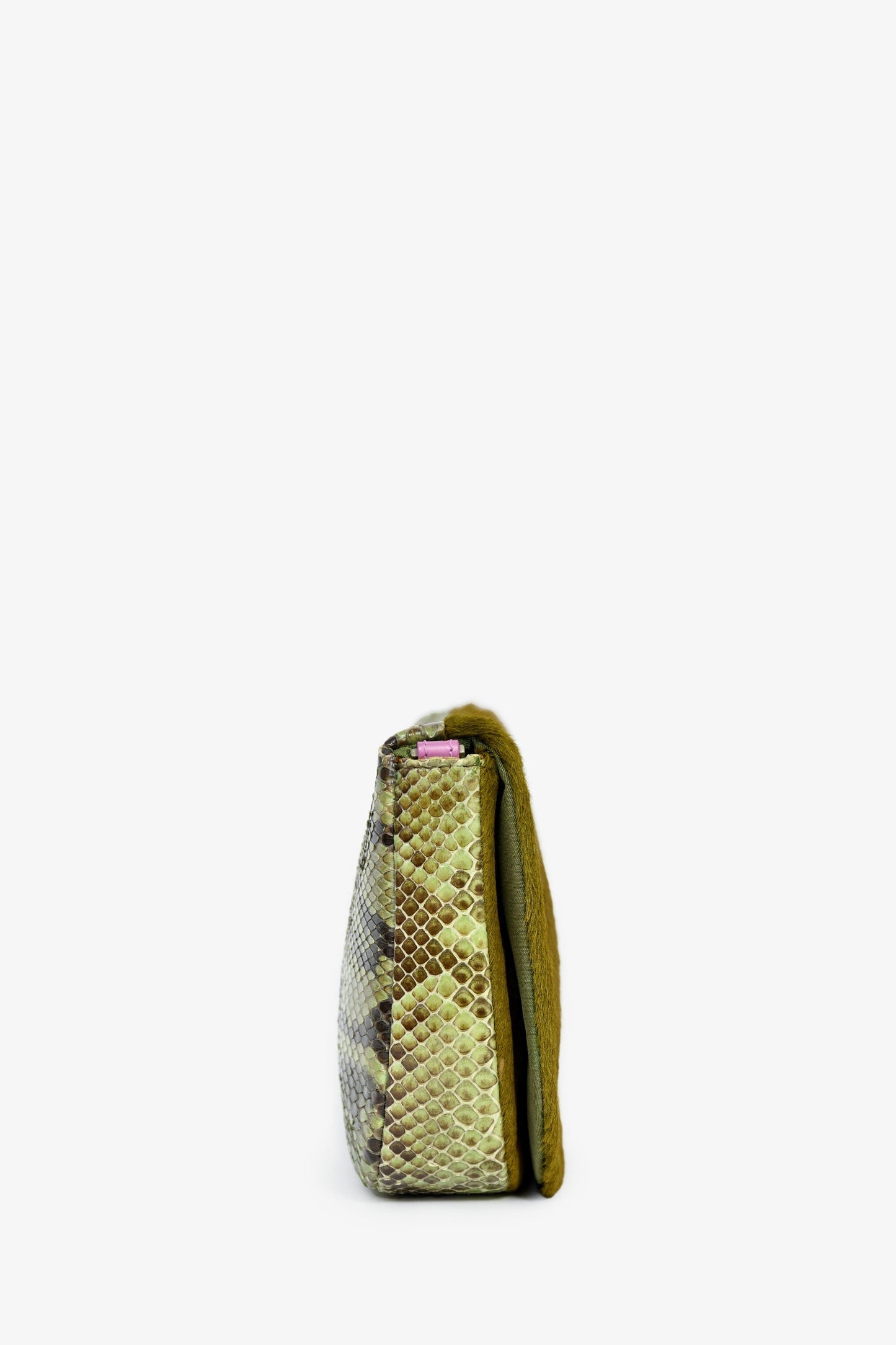 Christian Dior 2000 Green/Purple Ponyhair Snake Embossed Malice Shoulder Bag
