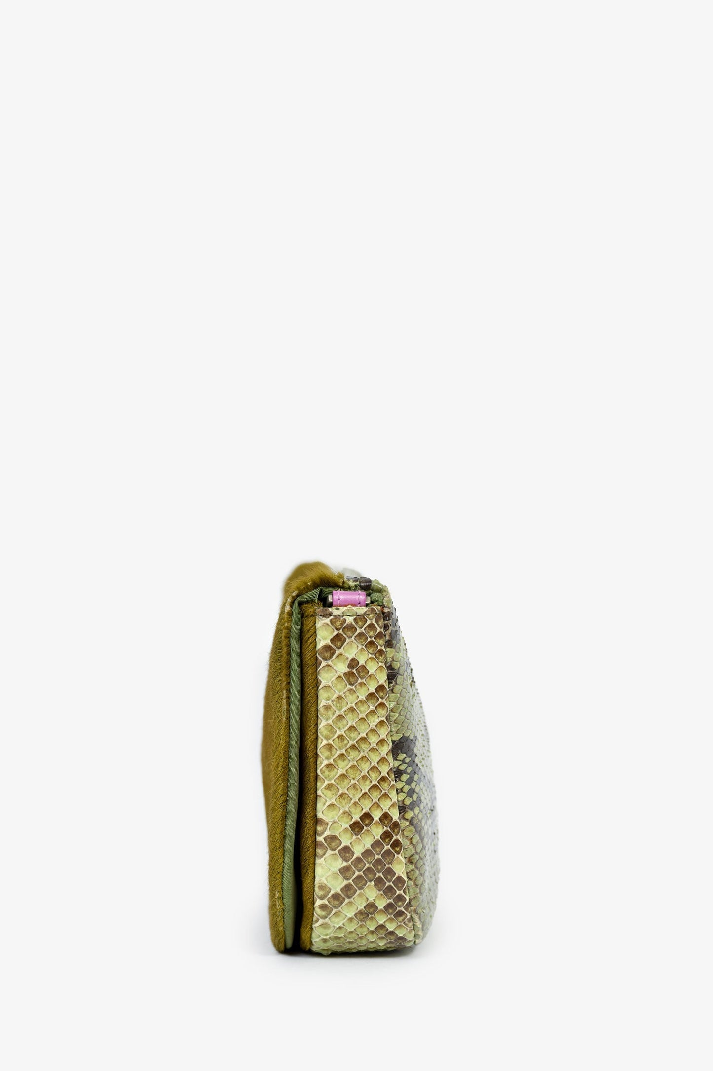 Christian Dior 2000 Green/Purple Ponyhair Snake Embossed Malice Shoulder Bag