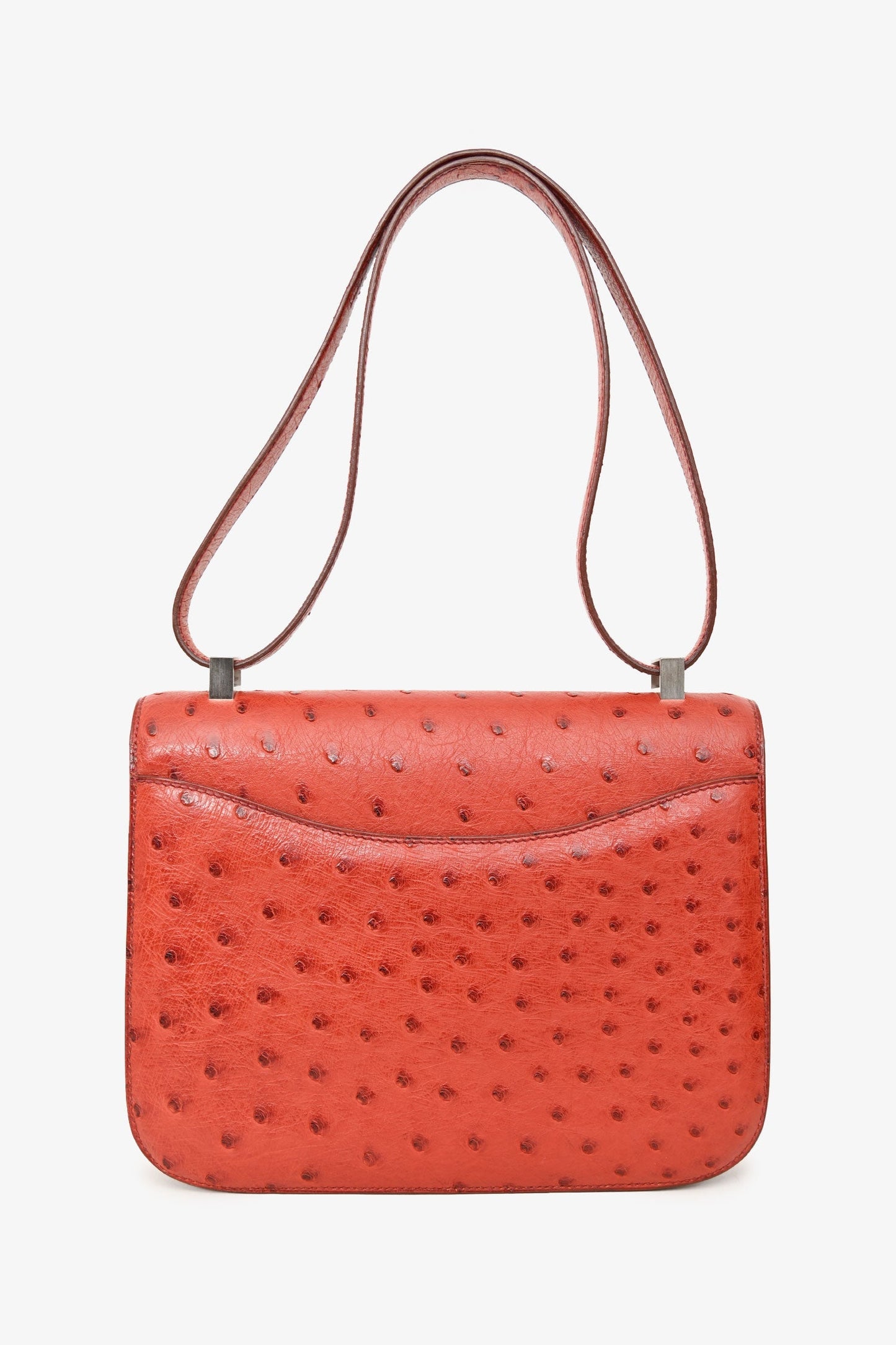 Hermès 1999 Orange Ostrich Constance 23