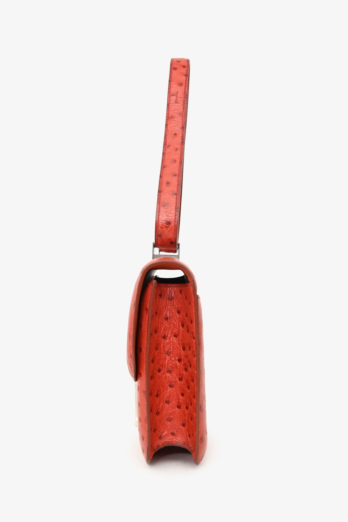 Hermès 1999 Orange Ostrich Constance 23
