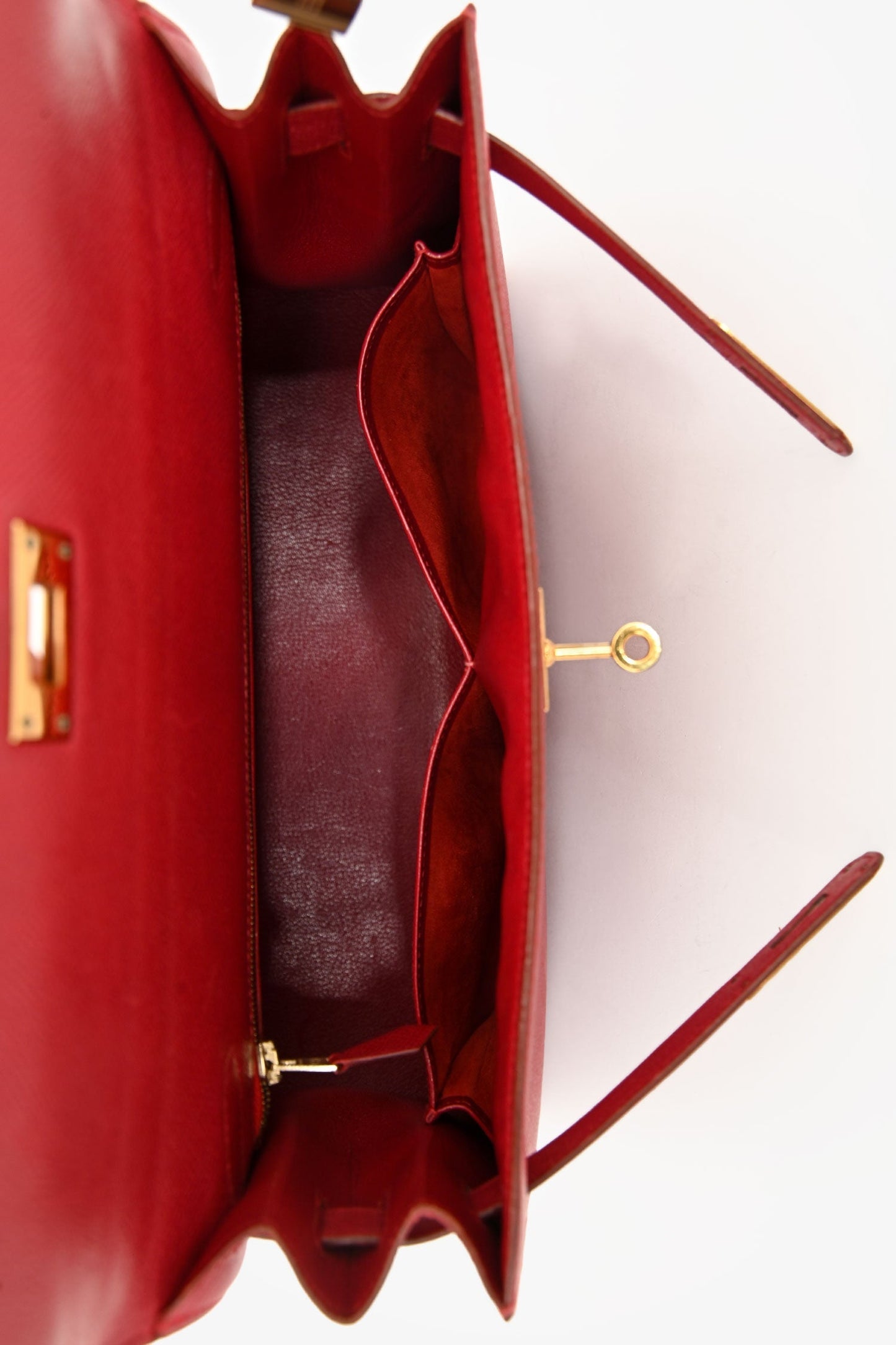 Hermès 1994 Red Epsom Kelly 32 GHW with Strap