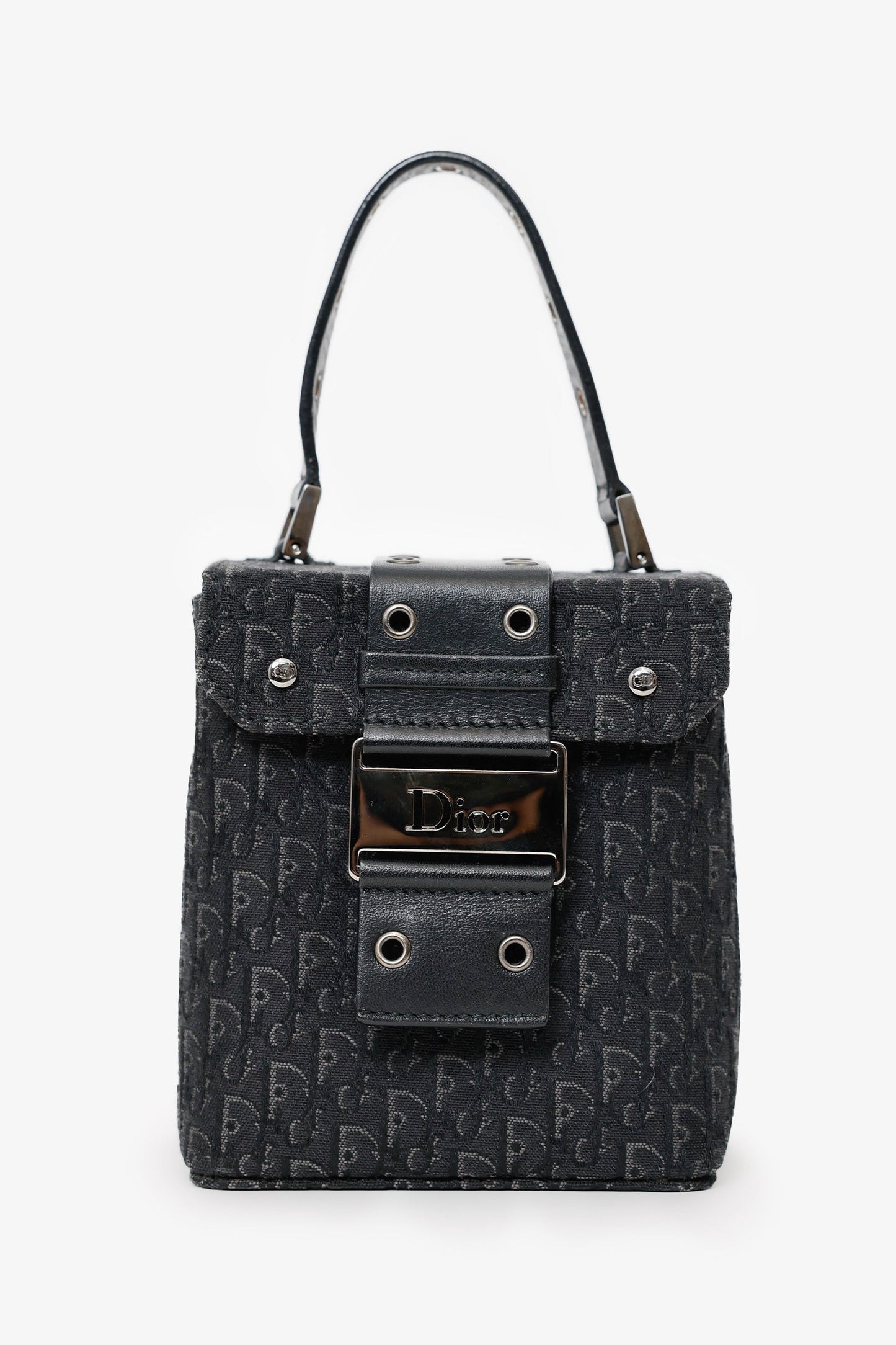 Christian Dior 2002 Black Oblique Canvas Trotter Street Chic' Handbag