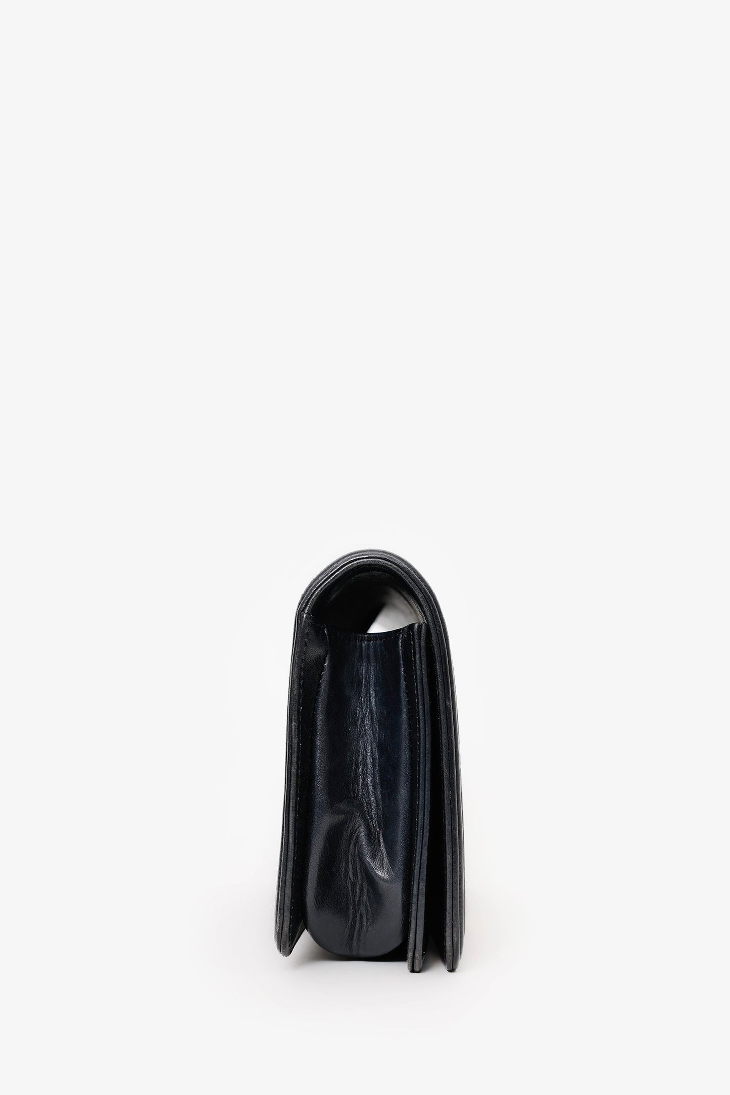 Chanel™ 2014-15 Black Quilted Lambskin Jumbo Boy Flap Clutch