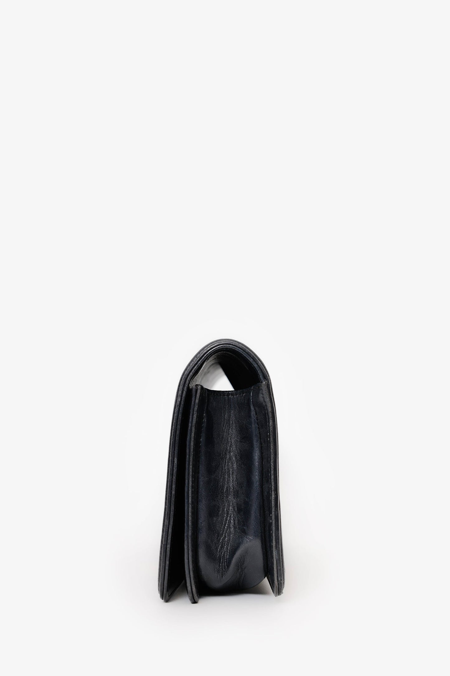 Chanel™ 2014-15 Black Quilted Lambskin Jumbo Boy Flap Clutch