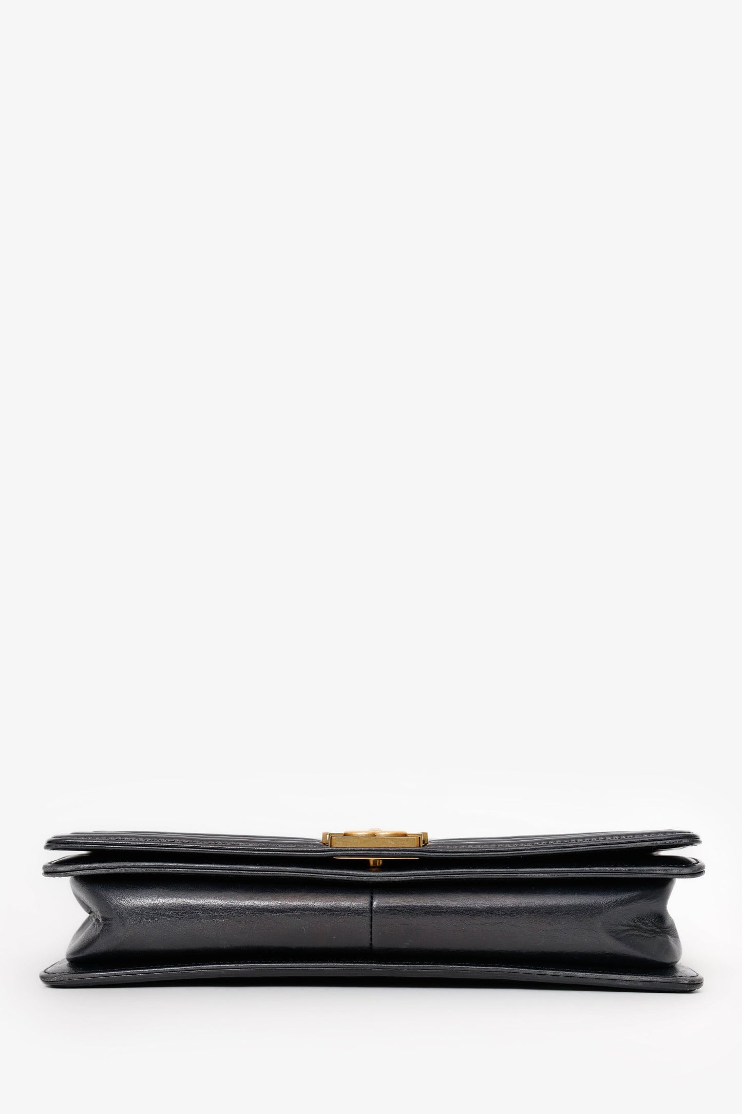 Chanel™ 2014-15 Black Quilted Lambskin Jumbo Boy Flap Clutch