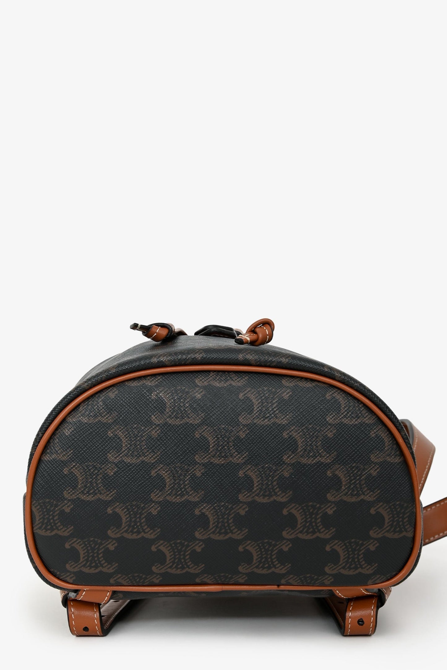 Celine 2024 Brown Leather/Canvas Triomphe Mini Backpack