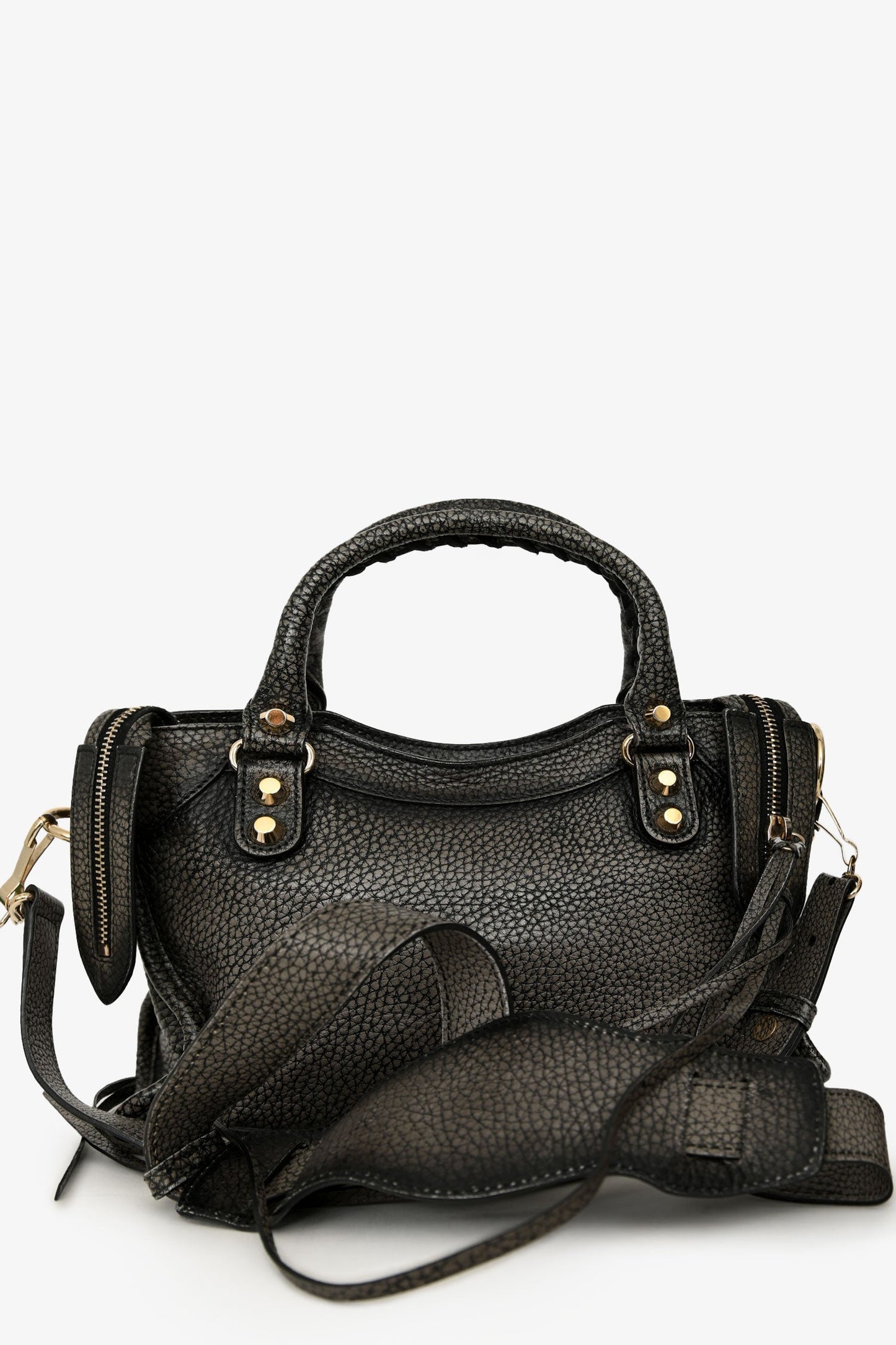 Balenciaga Brown Aged Leather Le City Mini Bag With Strap