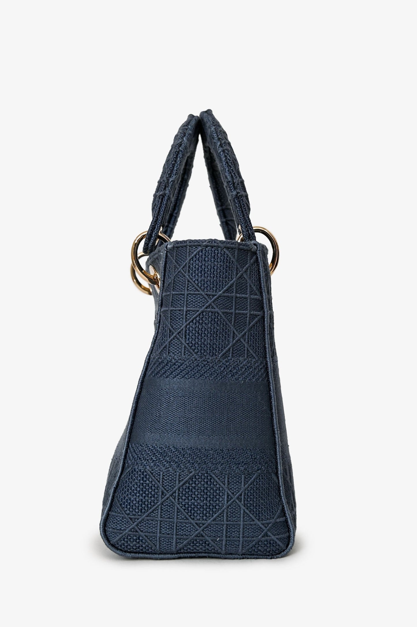 Christian Dior 2020 Blue Denim Lady D-Lite Top Handle With Strap