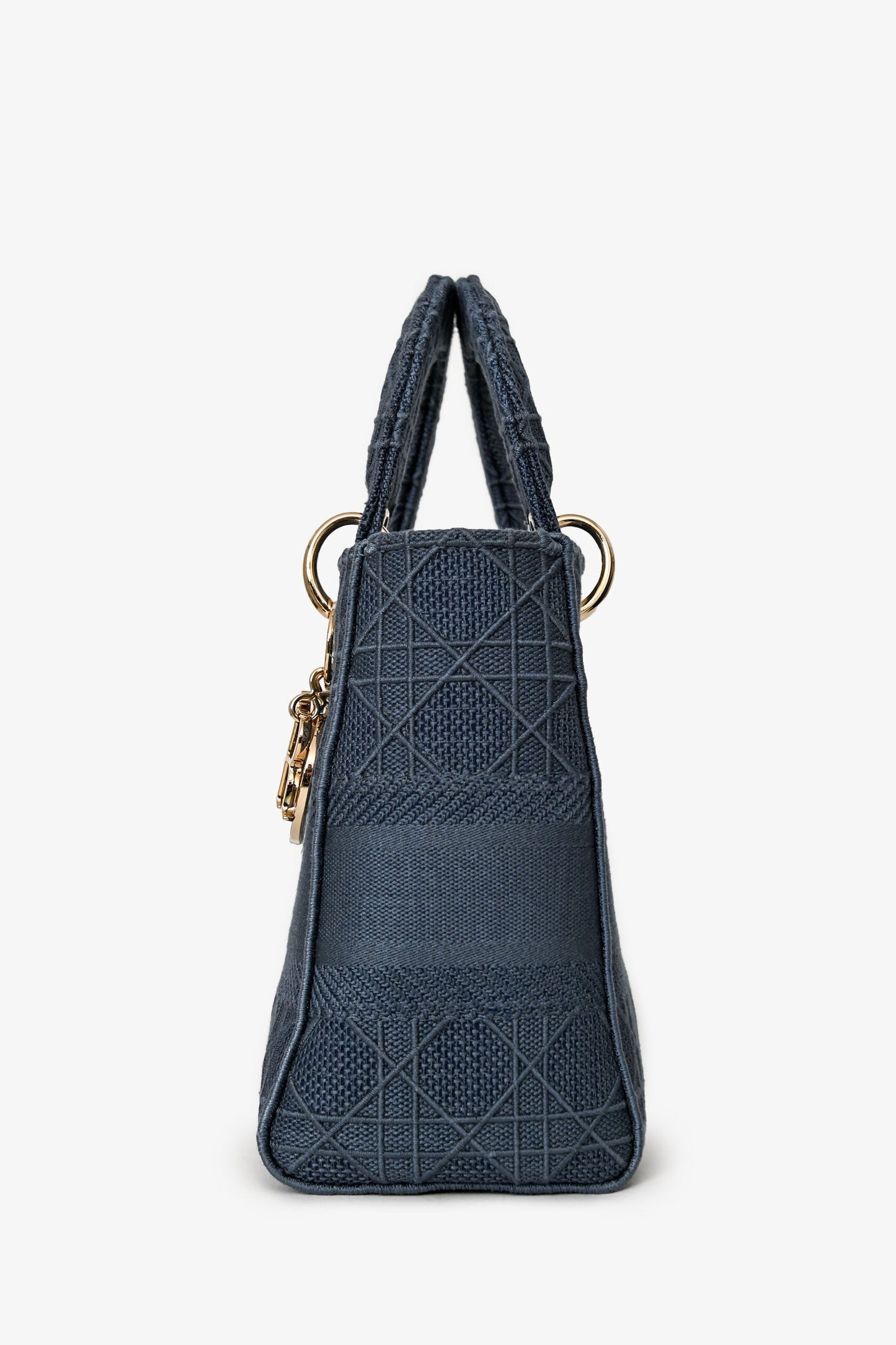 Christian Dior 2020 Blue Denim Lady D-Lite Top Handle With Strap