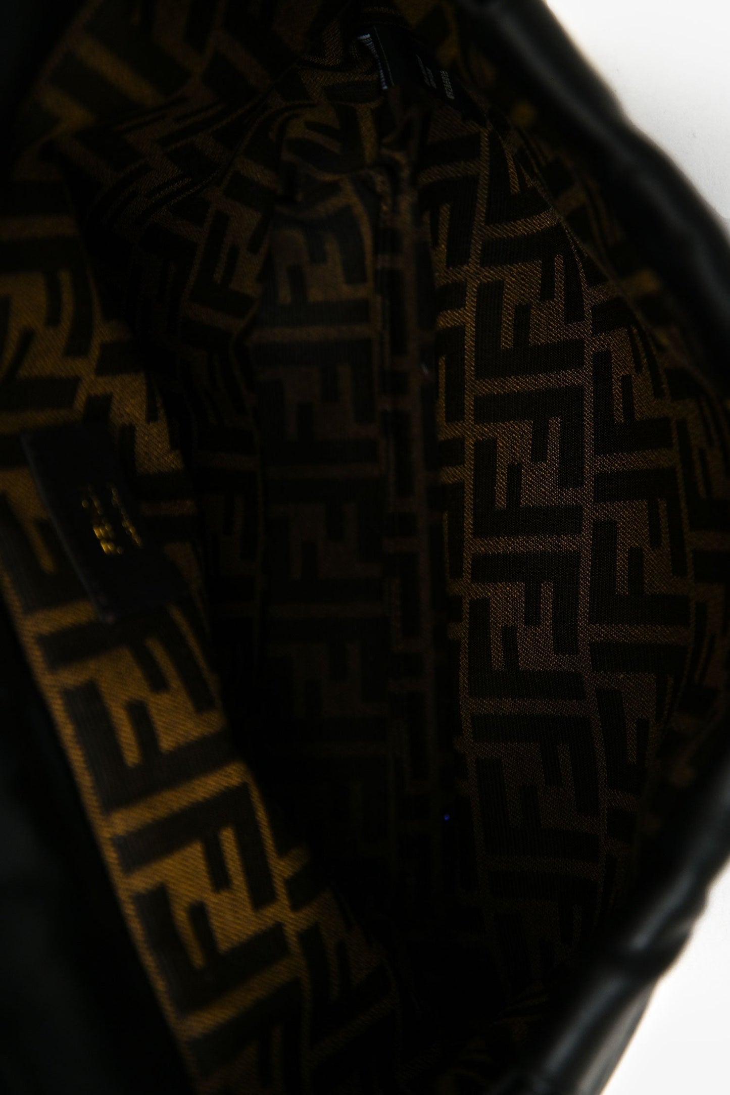 Fendi Black Leather FF Clasp Backpack
