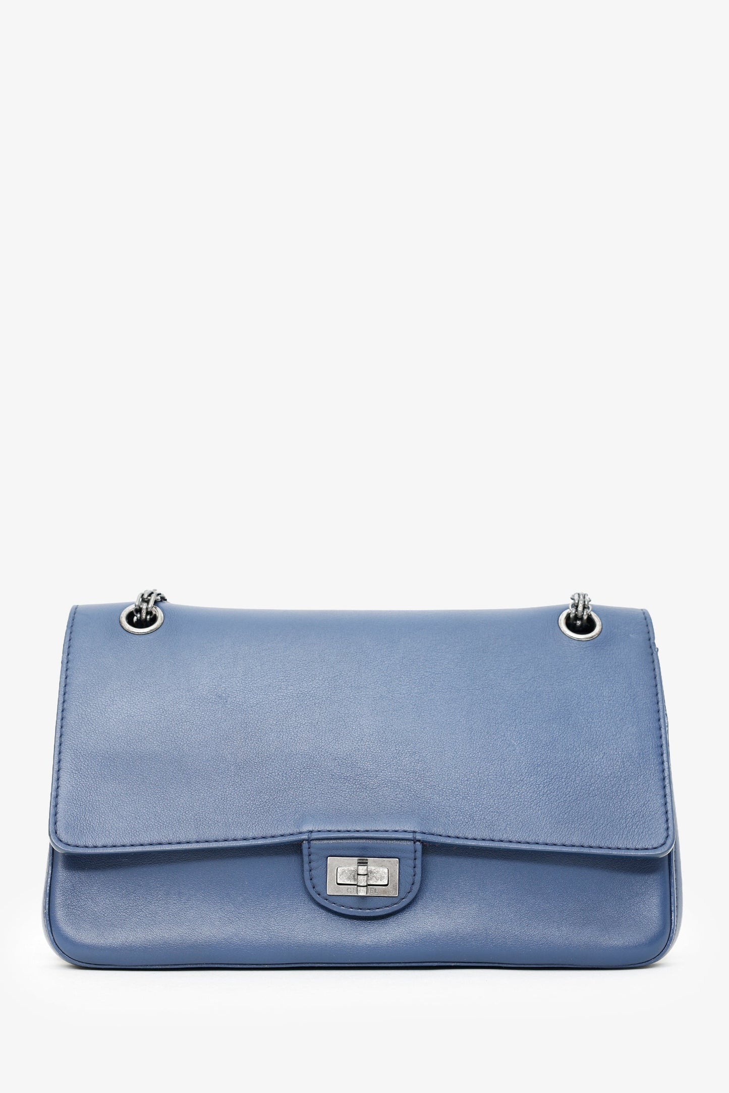 Chanel™ 2017 Navy Leather Medallion Charm Reissue 2.55 Shoulder Bag
