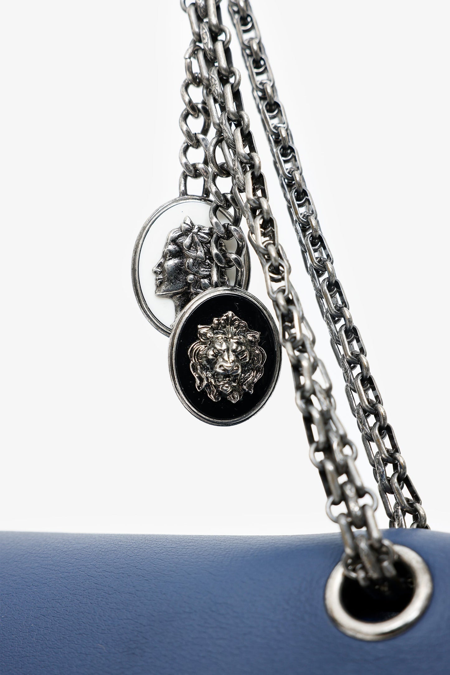 Chanel™ 2017 Navy Leather Medallion Charm Reissue 2.55 Shoulder Bag