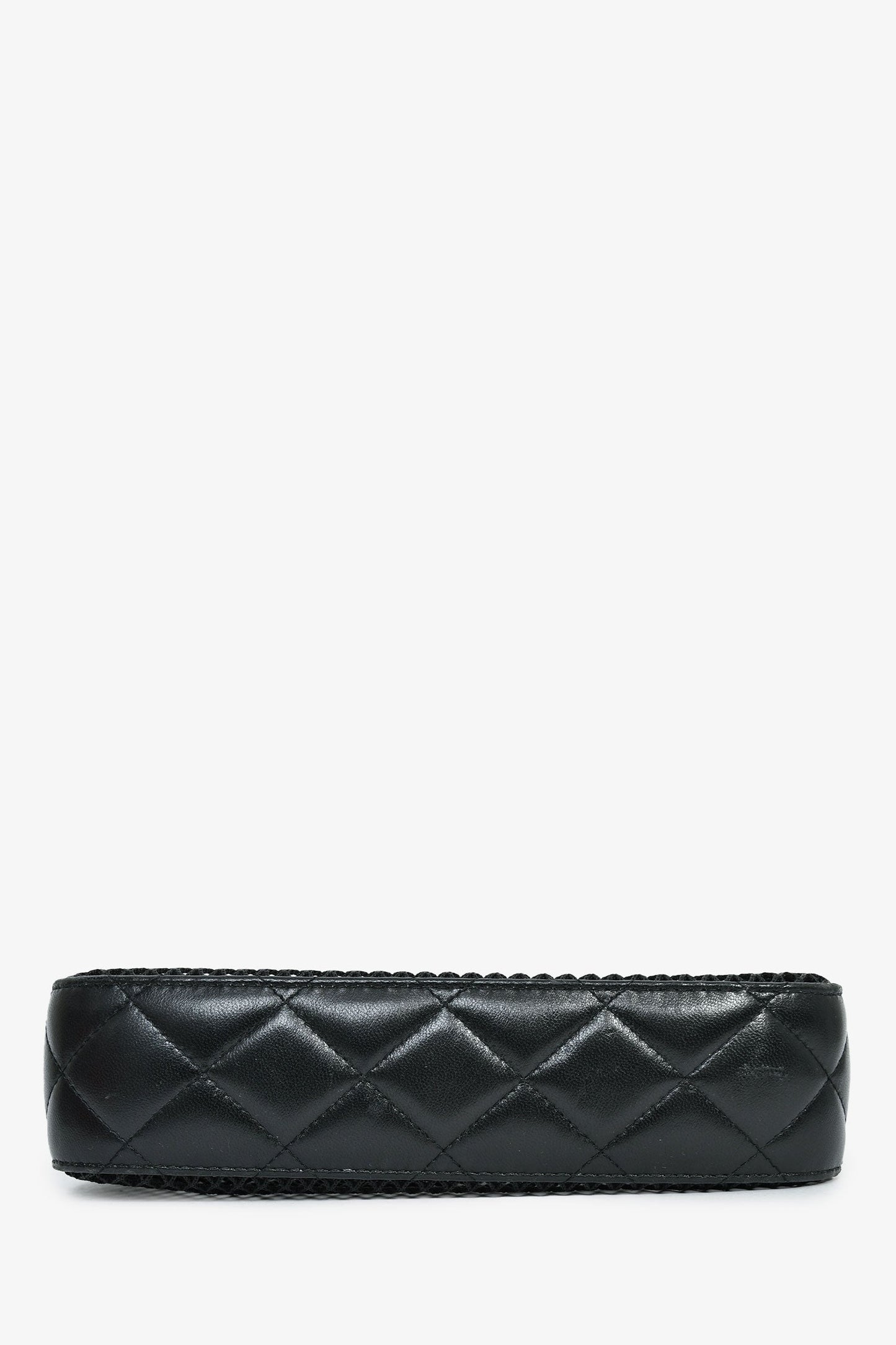 Chanel™ 2025 Black Mesh Shiny Lambskin Chain Clutch with Pouch